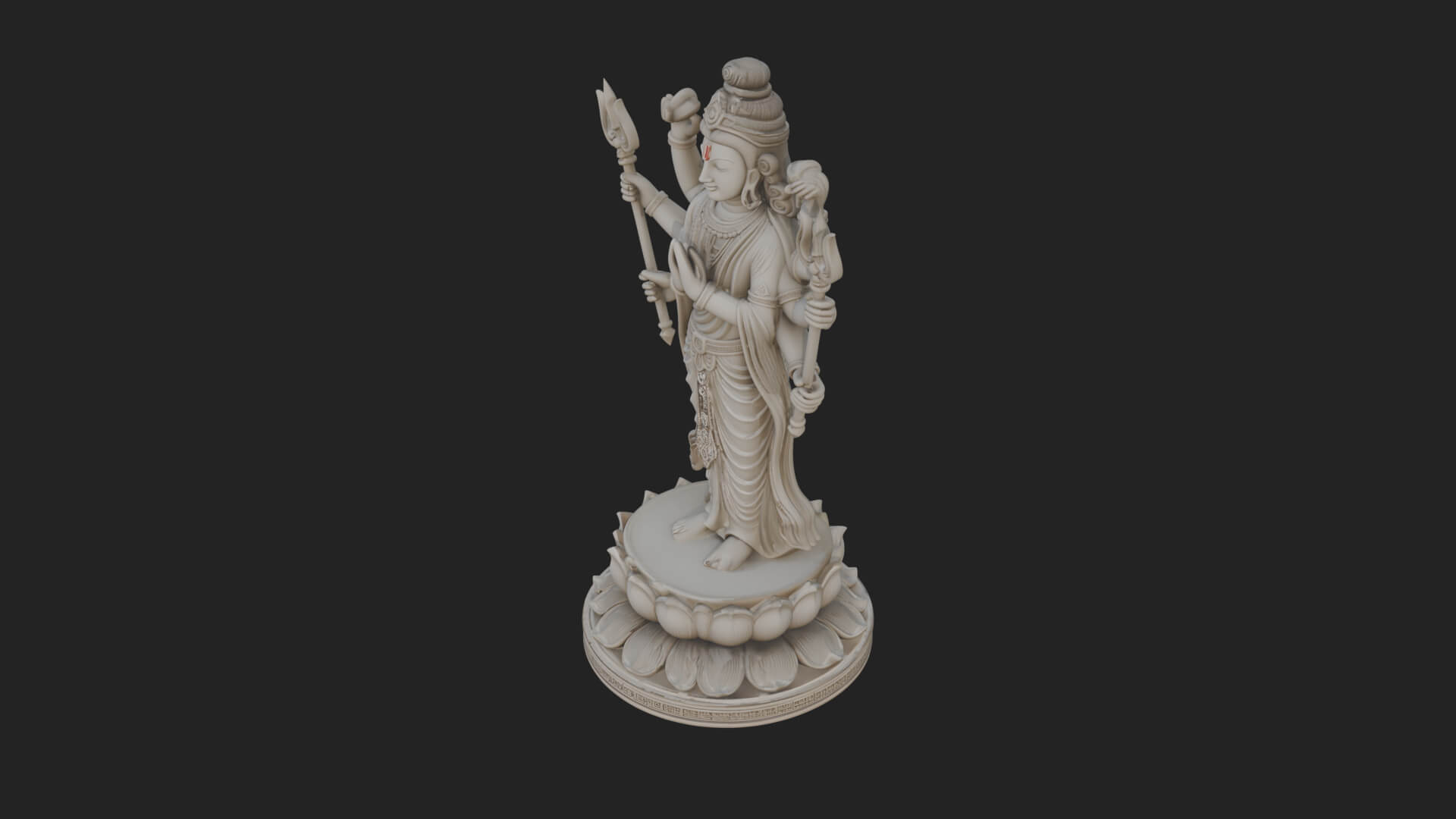 Shiva with Trident Statue Design 15 3D Print Model 3D Model