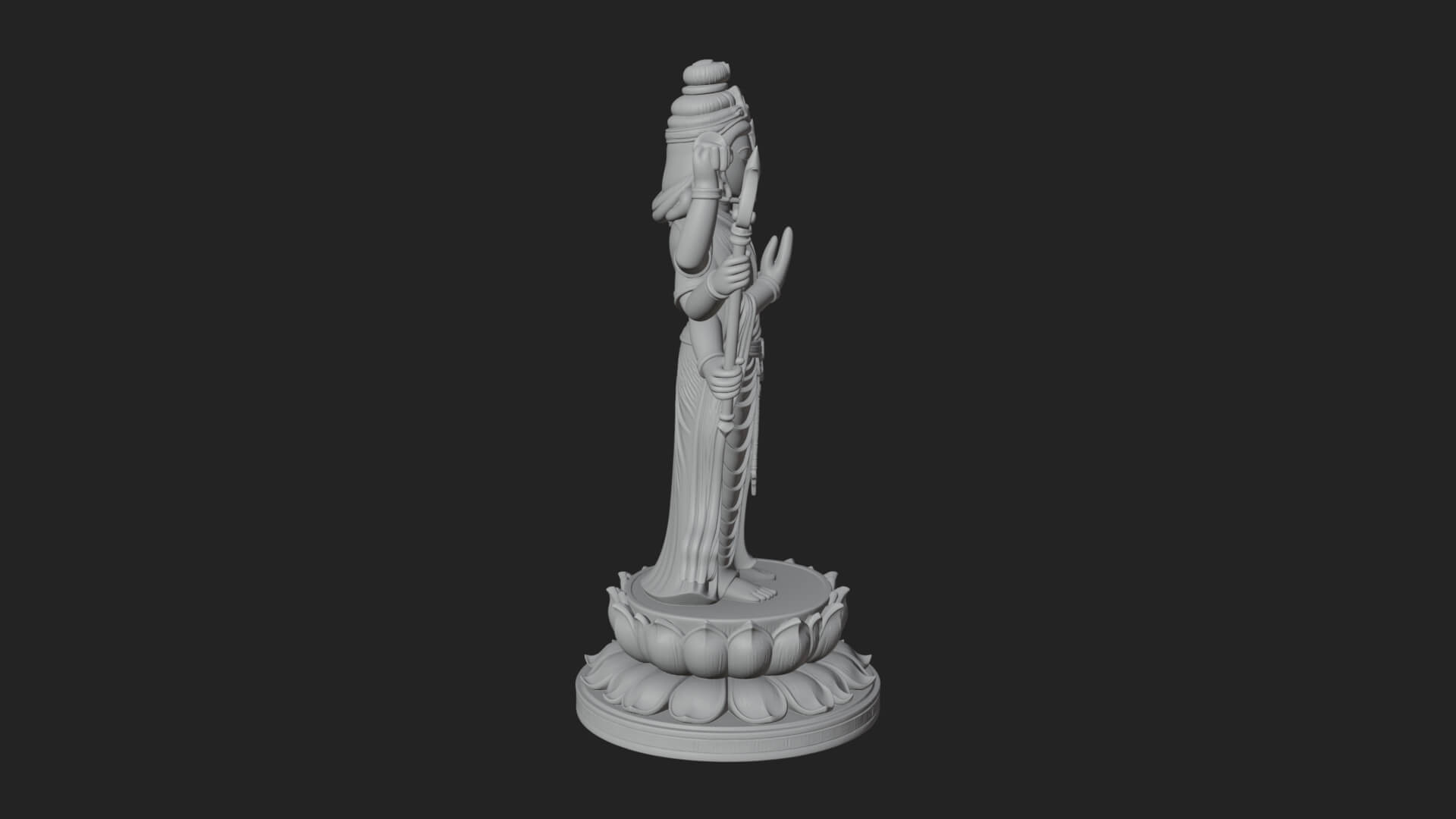 Shiva with Trident Statue Design 15 3D Print Model 3D Model