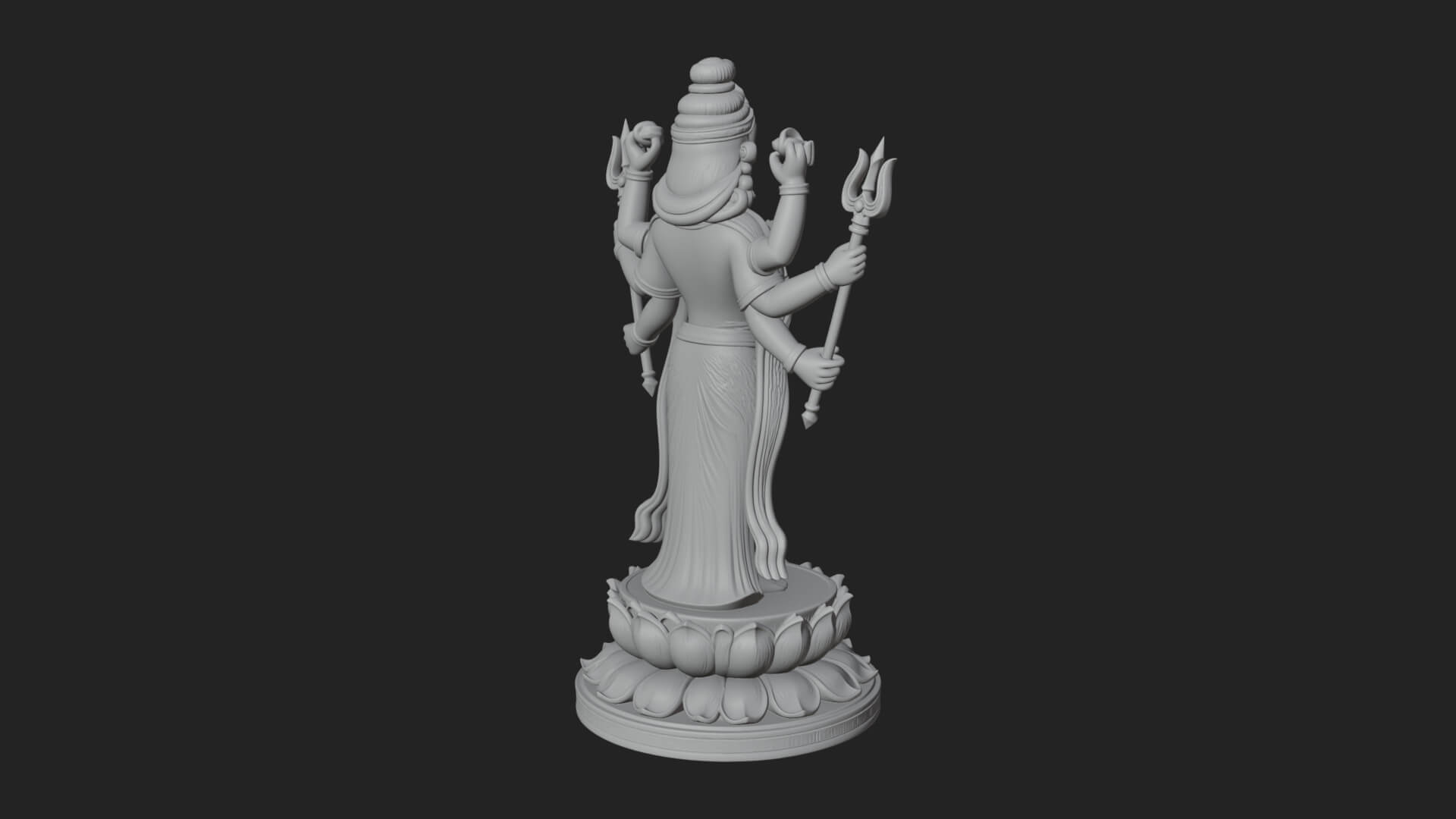 Shiva with Trident Statue Design 15 3D Print Model 3D Model