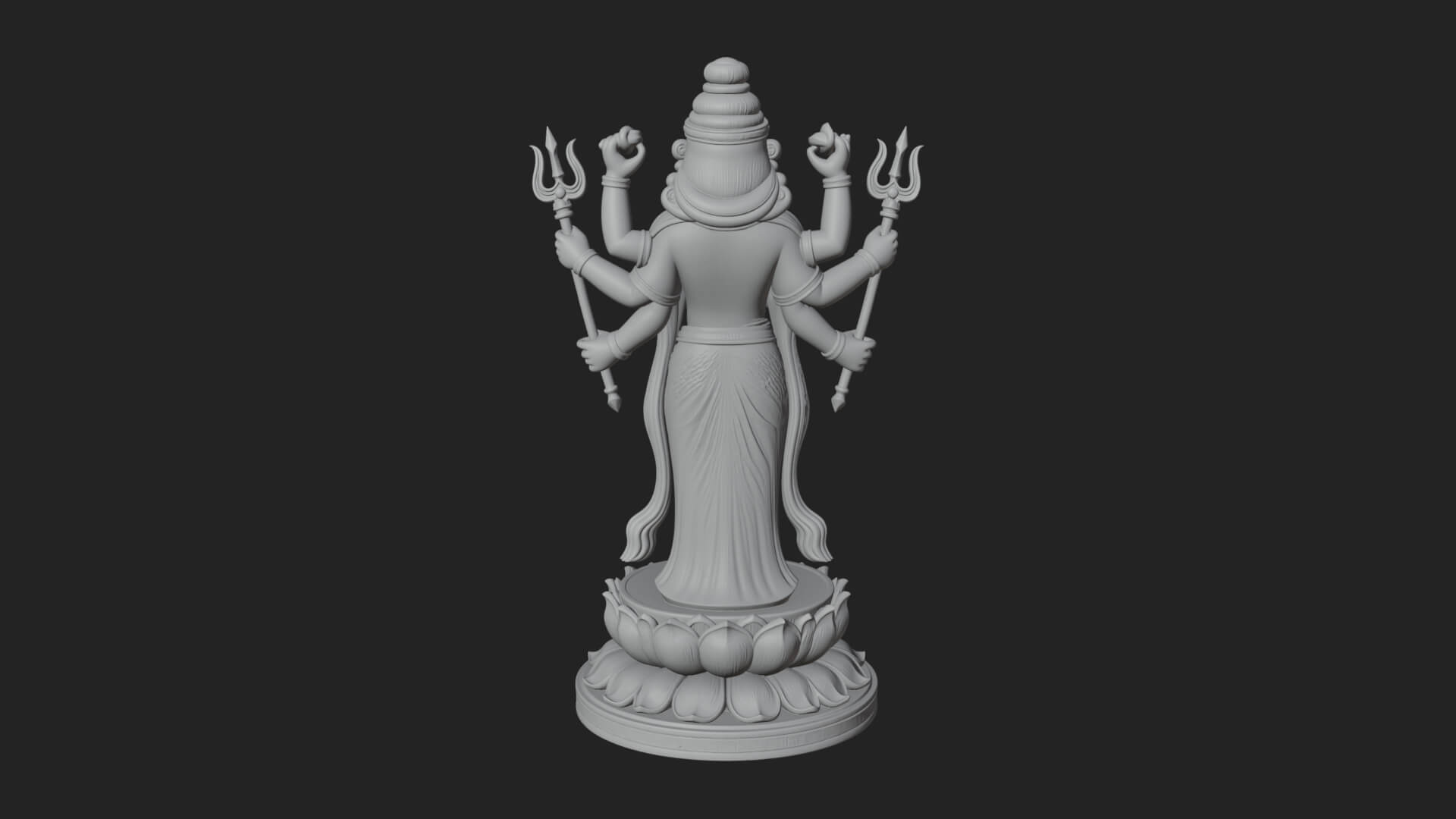 Shiva with Trident Statue Design 15 3D Print Model 3D Model