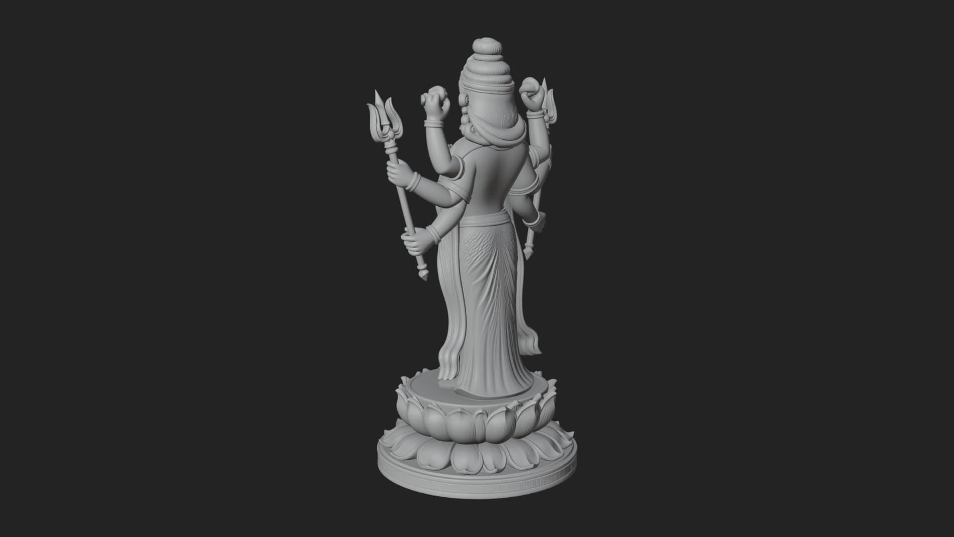 Shiva with Trident Statue Design 15 3D Print Model 3D Model