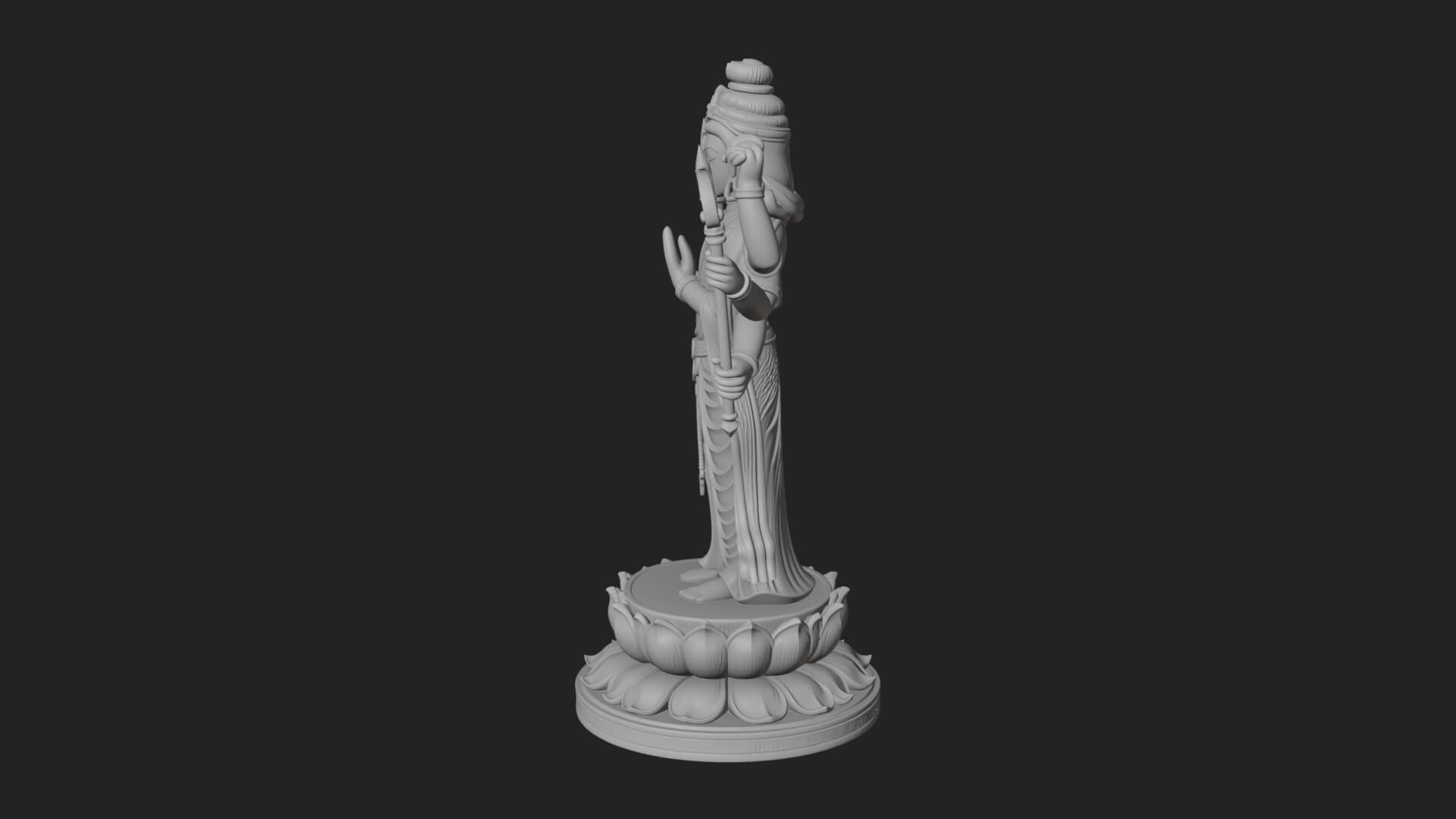 Shiva with Trident Statue Design 15 3D Print Model 3D Model