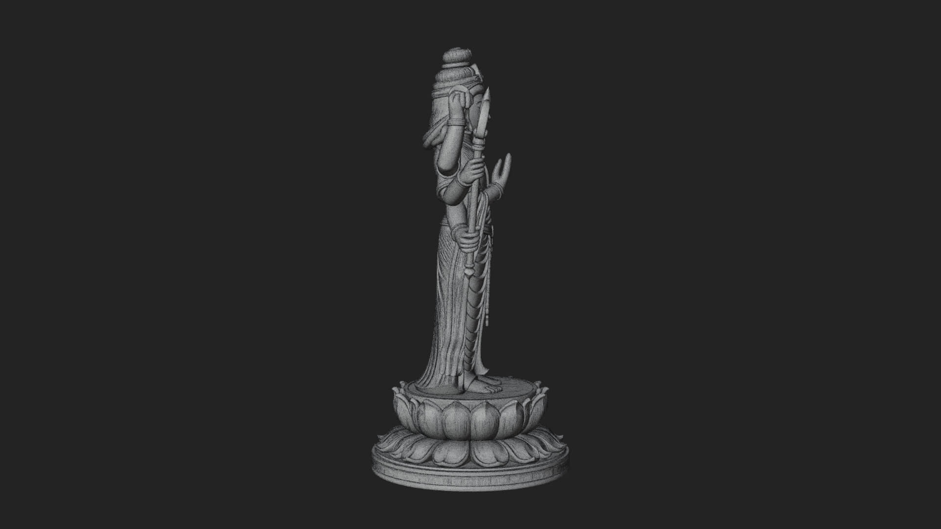 Shiva with Trident Statue Design 15 3D Print Model 3D Model