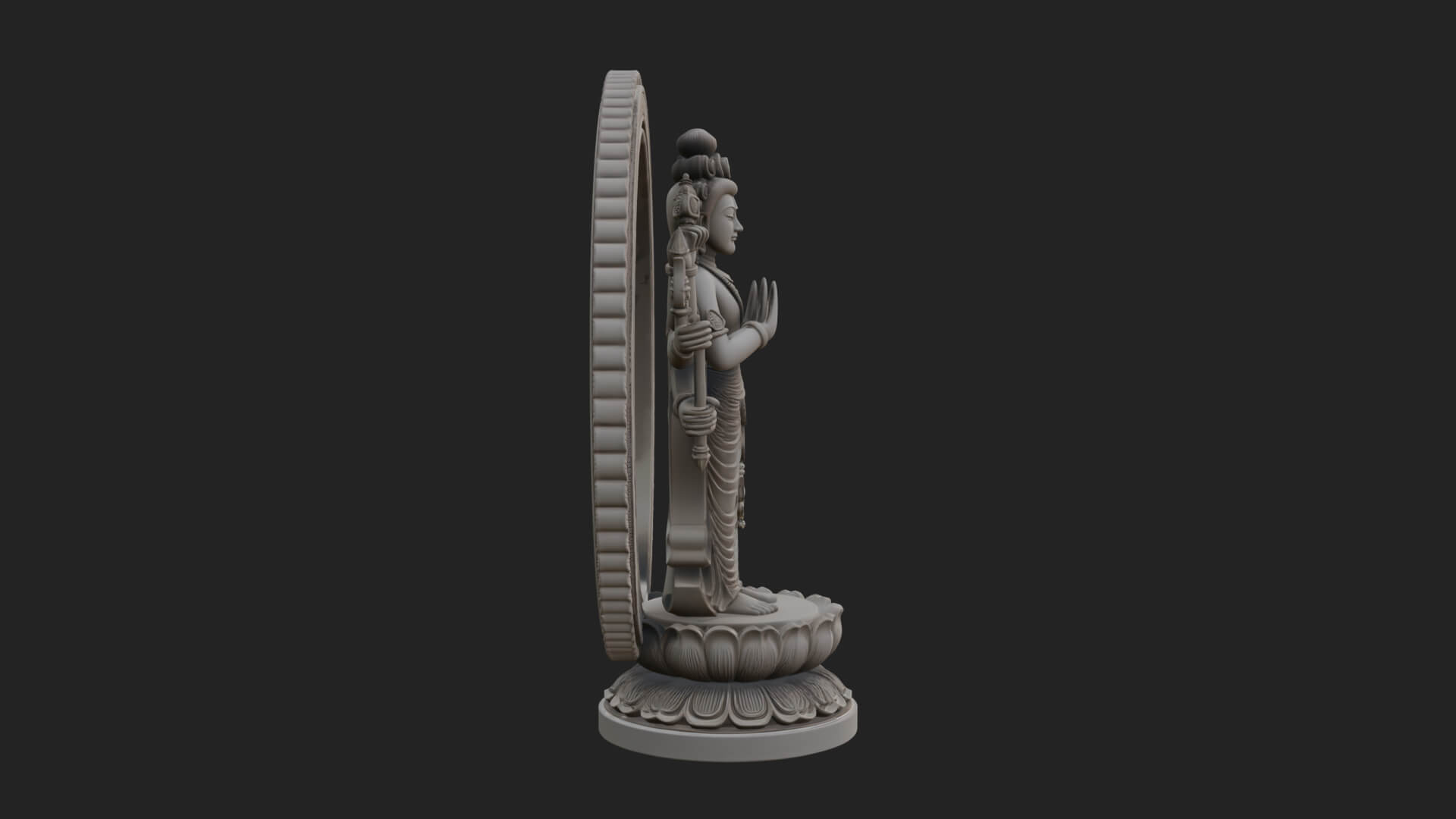 Shiva with Trident Statue Design 16 3D Print Model 3D Model