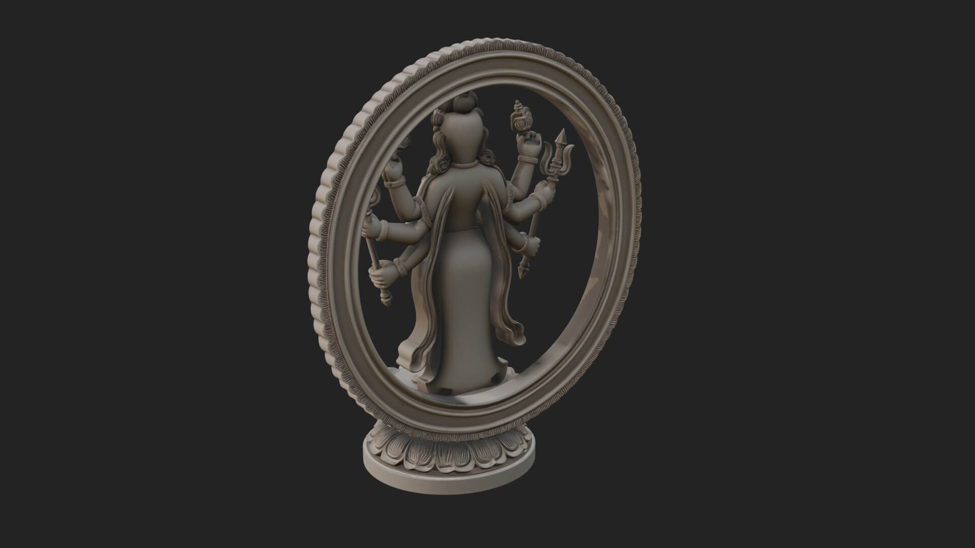 Shiva with Trident Statue Design 16 3D Print Model 3D Model