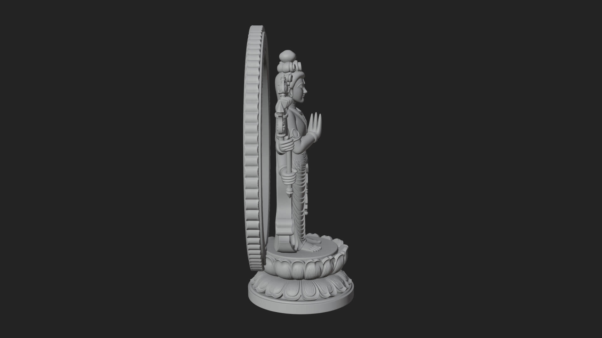 Shiva with Trident Statue Design 16 3D Print Model 3D Model