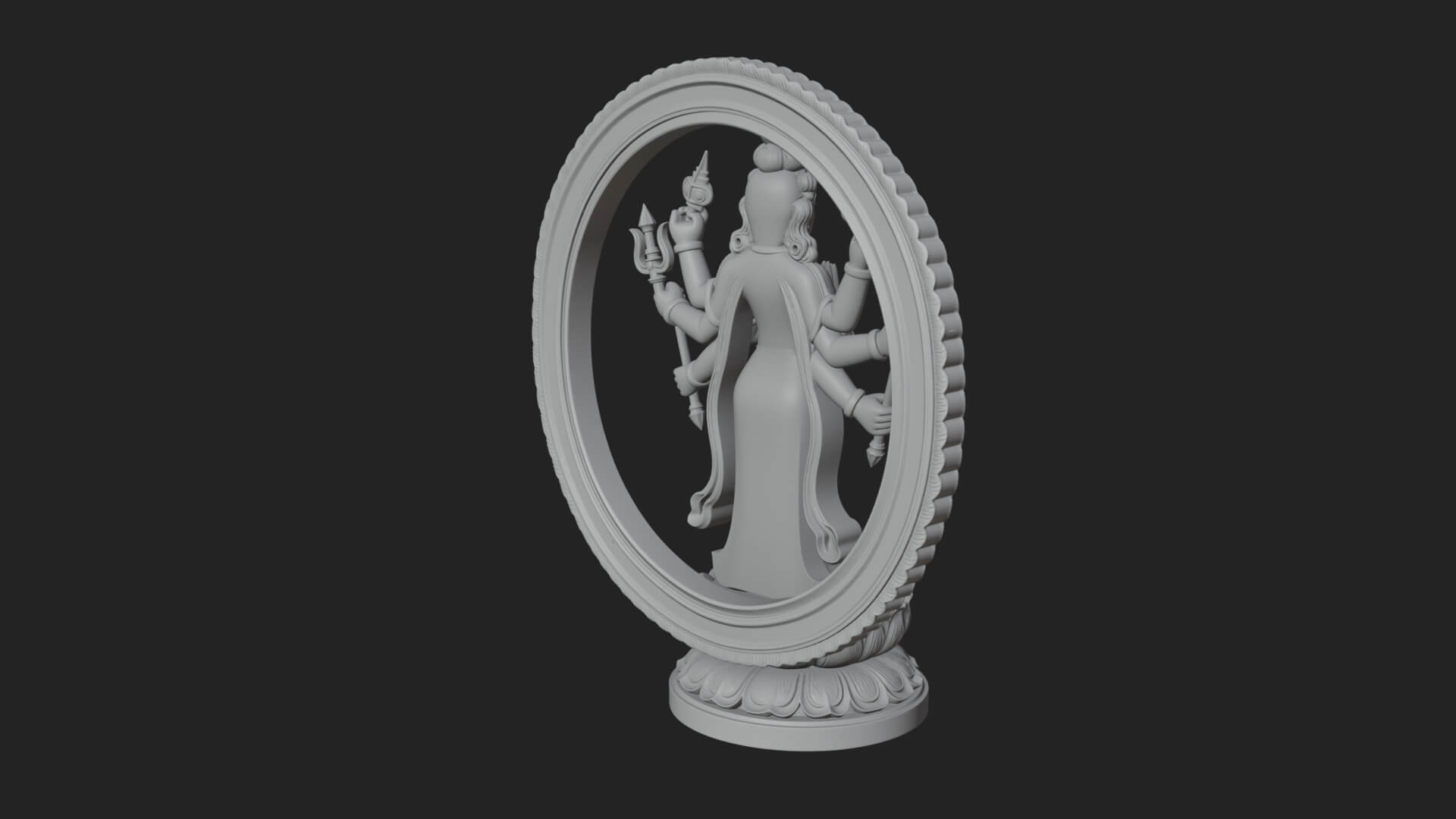 Shiva with Trident Statue Design 16 3D Print Model 3D Model