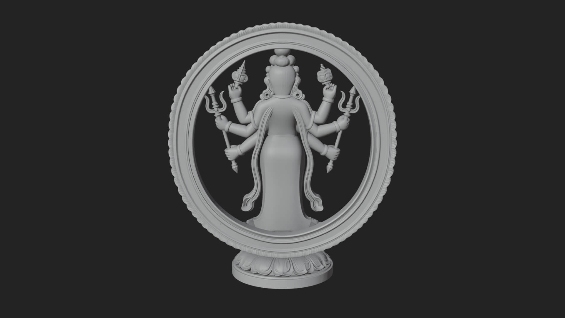 Shiva with Trident Statue Design 16 3D Print Model 3D Model