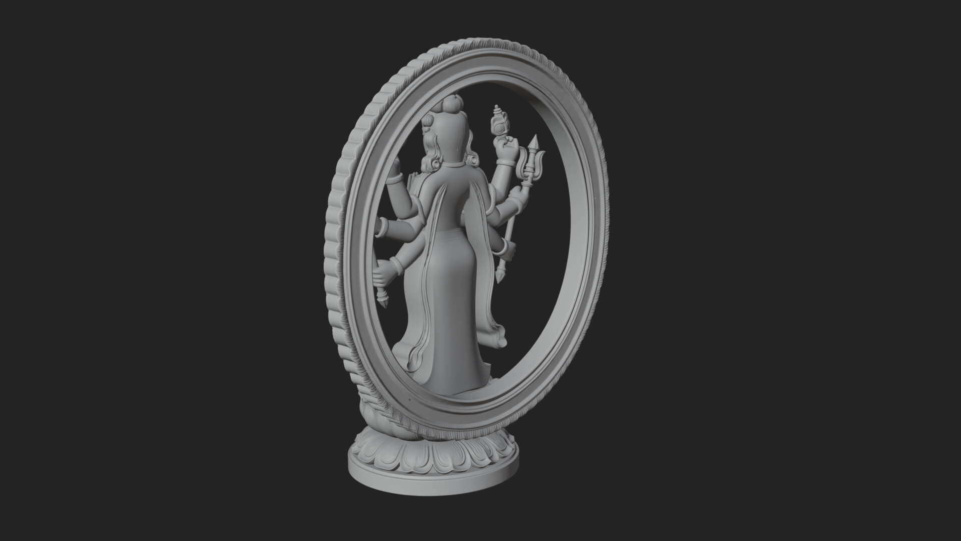 Shiva with Trident Statue Design 16 3D Print Model 3D Model