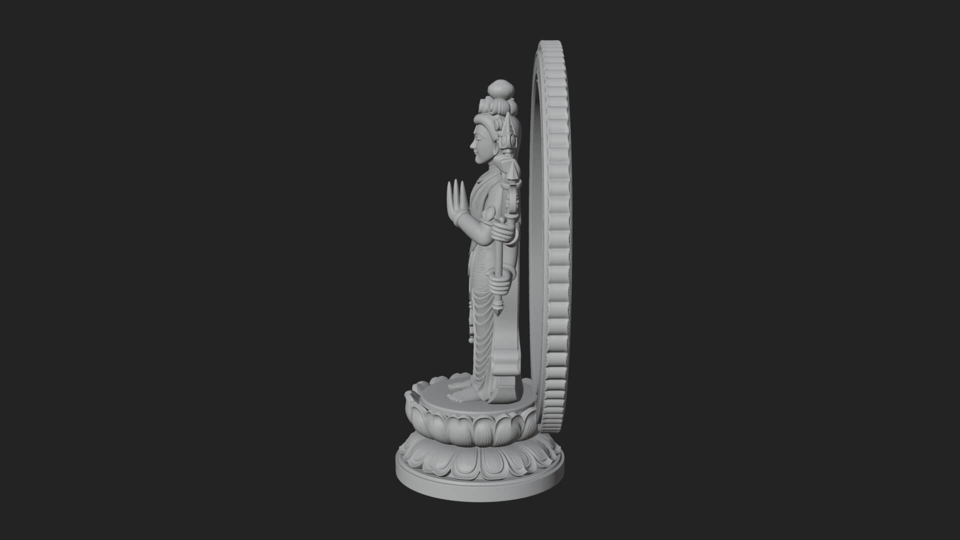 Shiva with Trident Statue Design 16 3D Print Model 3D Model