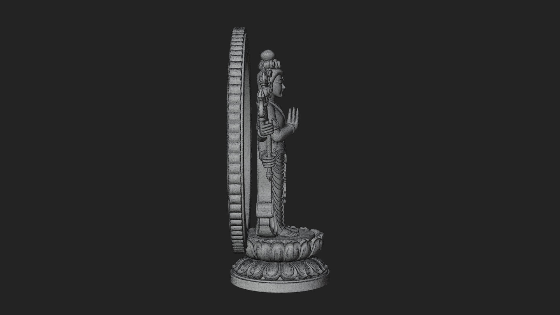 Shiva with Trident Statue Design 16 3D Print Model 3D Model