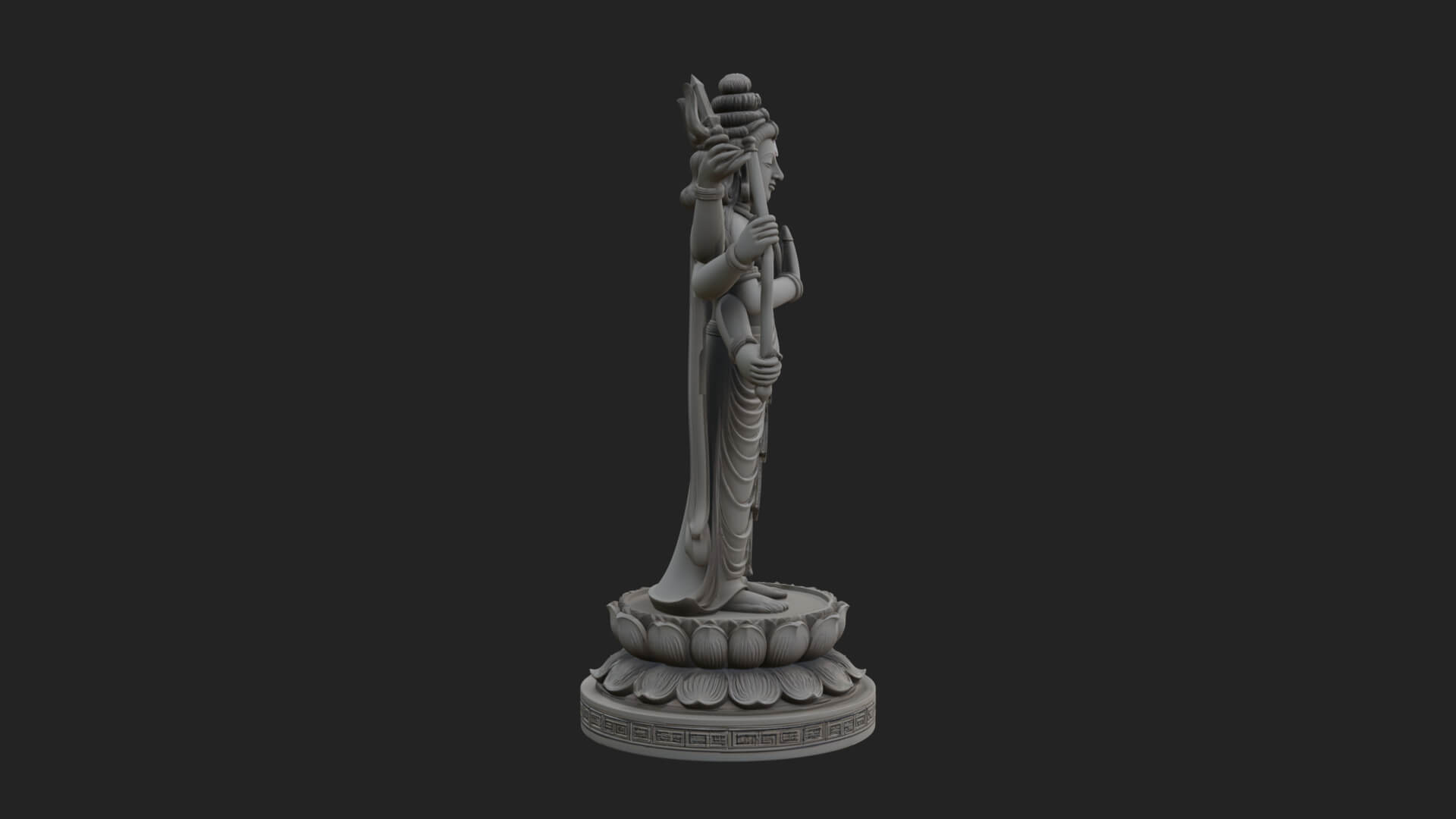 Shiva with Trident Statue Design 17 3D Print Model 3D Model