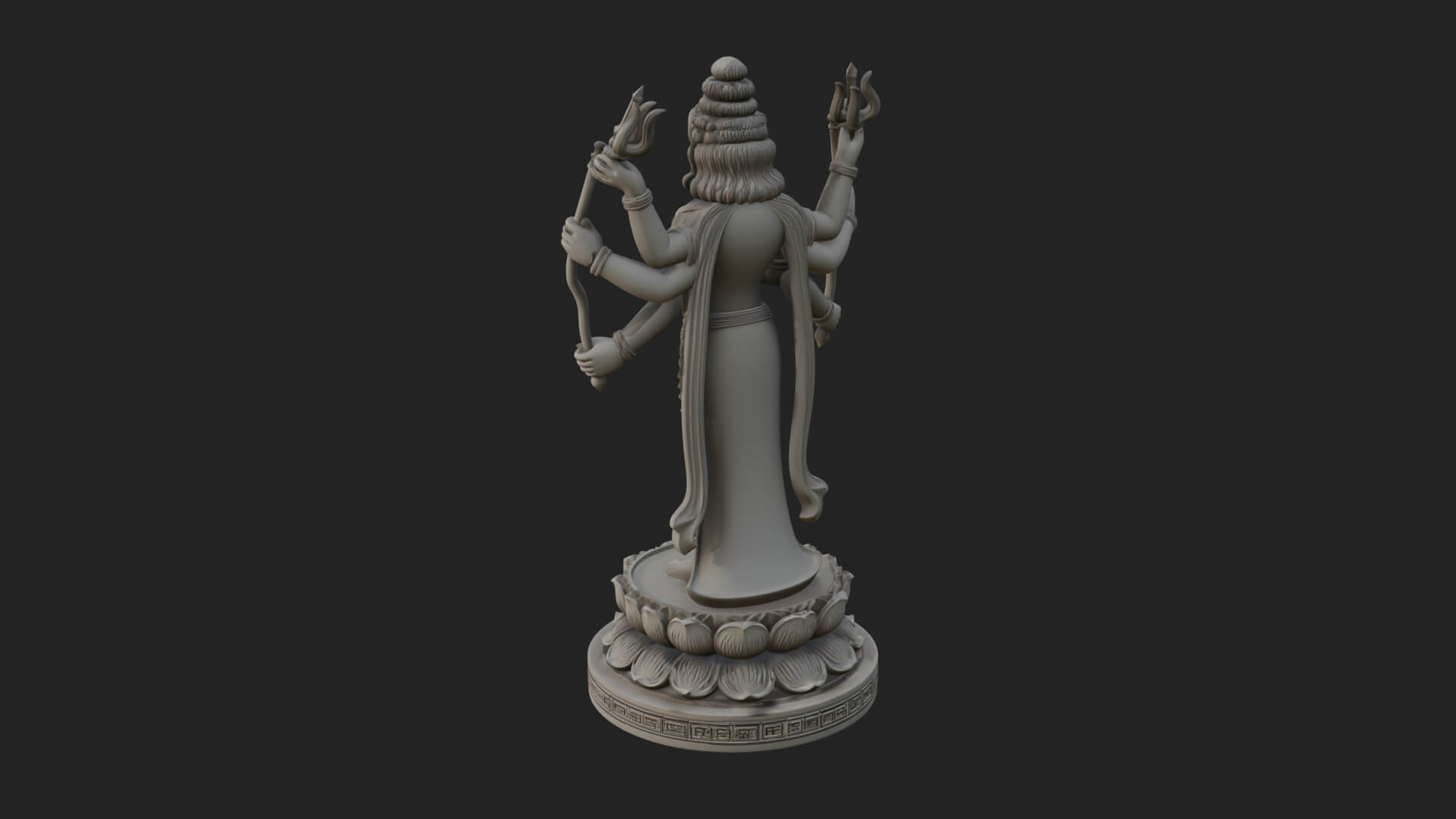 Shiva with Trident Statue Design 17 3D Print Model 3D Model