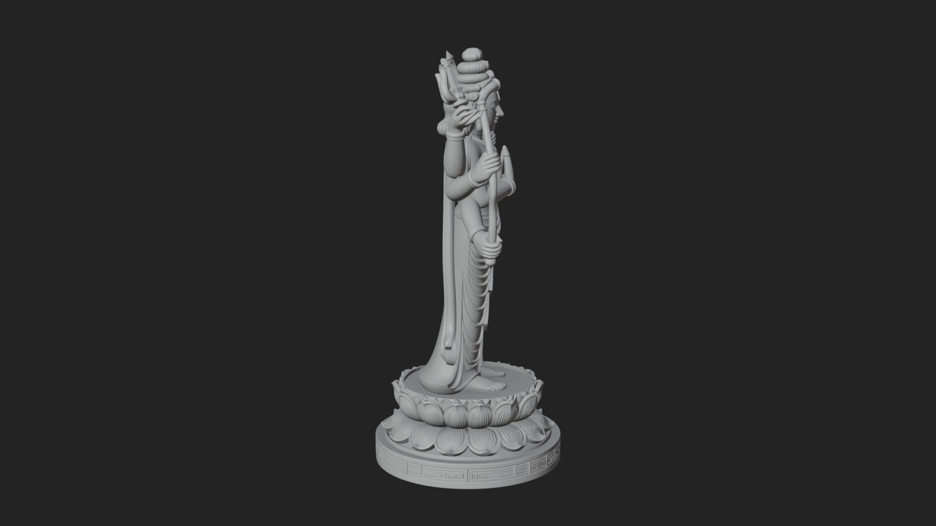 Shiva with Trident Statue Design 17 3D Print Model 3D Model