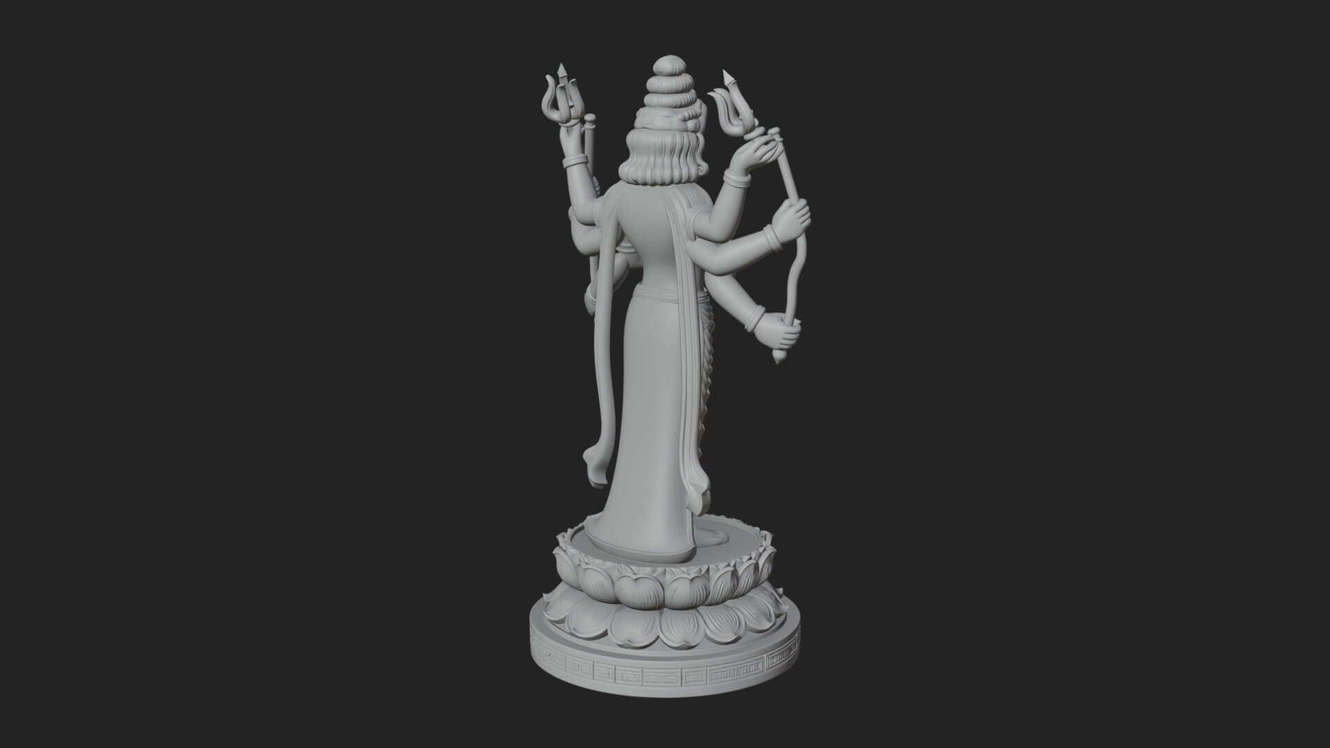 Shiva with Trident Statue Design 17 3D Print Model 3D Model