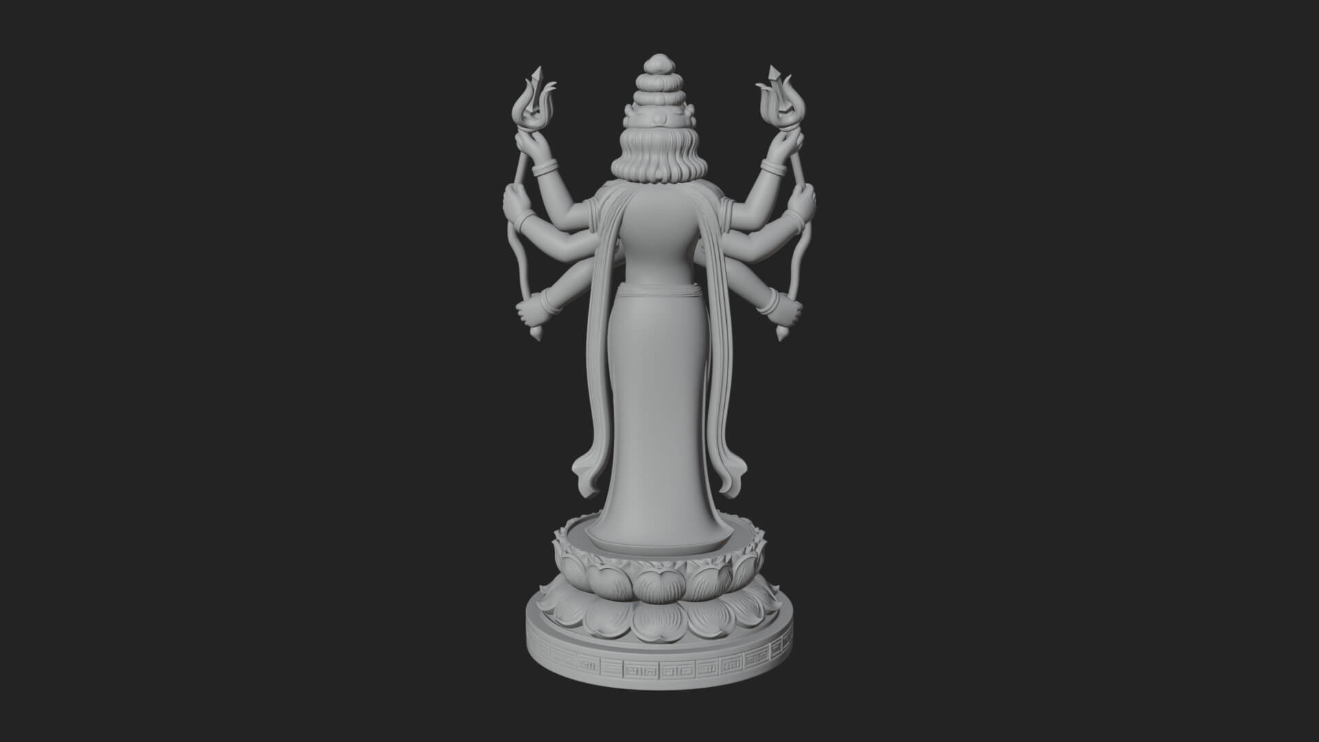 Shiva with Trident Statue Design 17 3D Print Model 3D Model