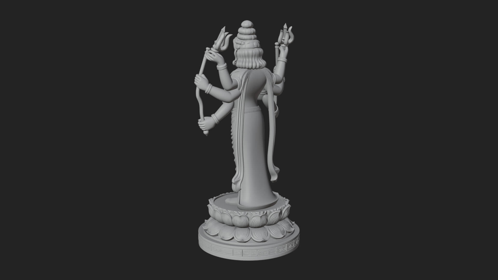 Shiva with Trident Statue Design 17 3D Print Model 3D Model