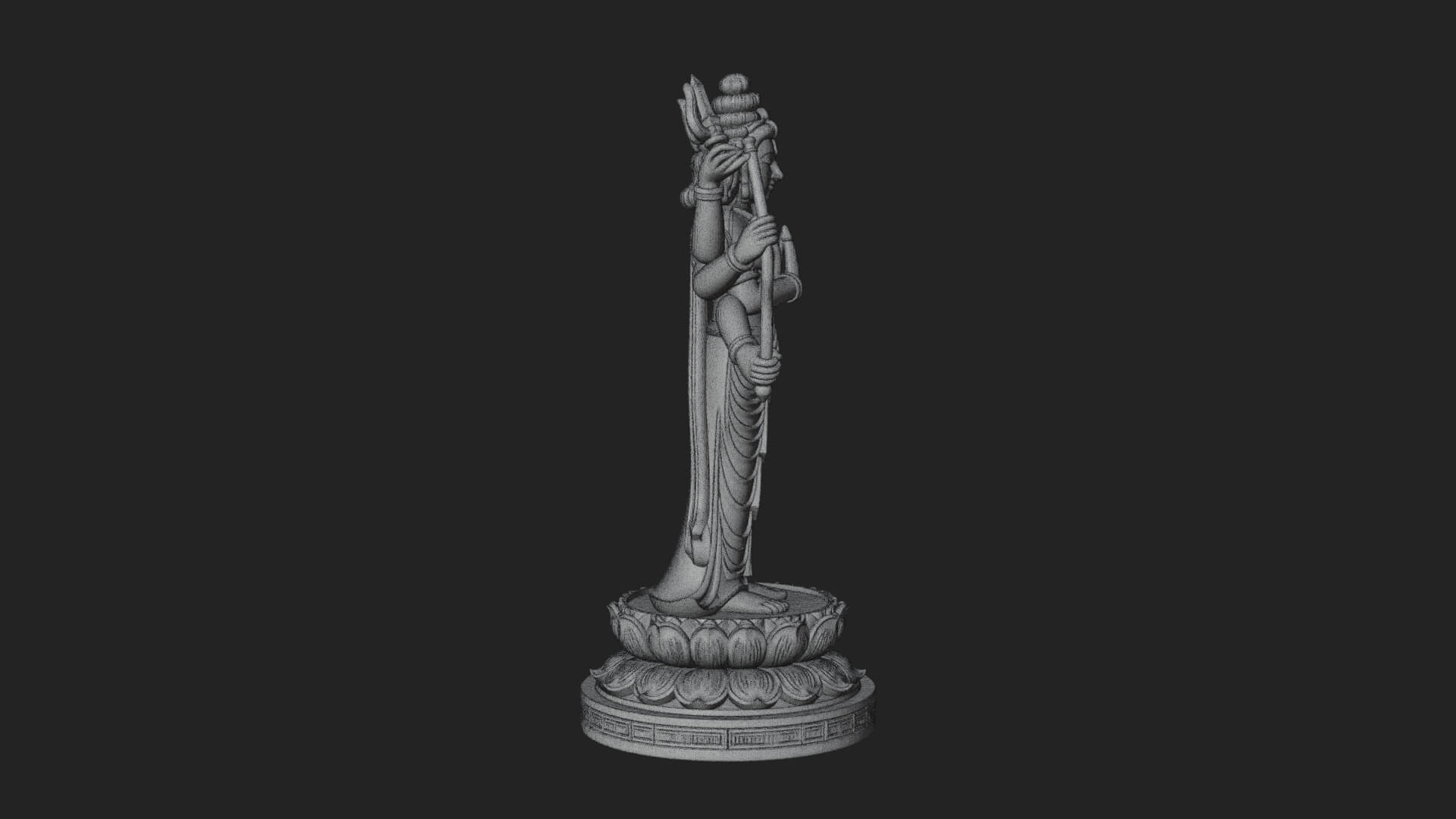 Shiva with Trident Statue Design 17 3D Print Model 3D Model