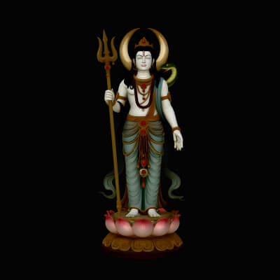 Shiva with Trident Statue Design 5 3D Print Model