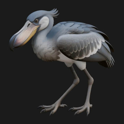 Shoebill Bird Statue Design 3 3D Print Model