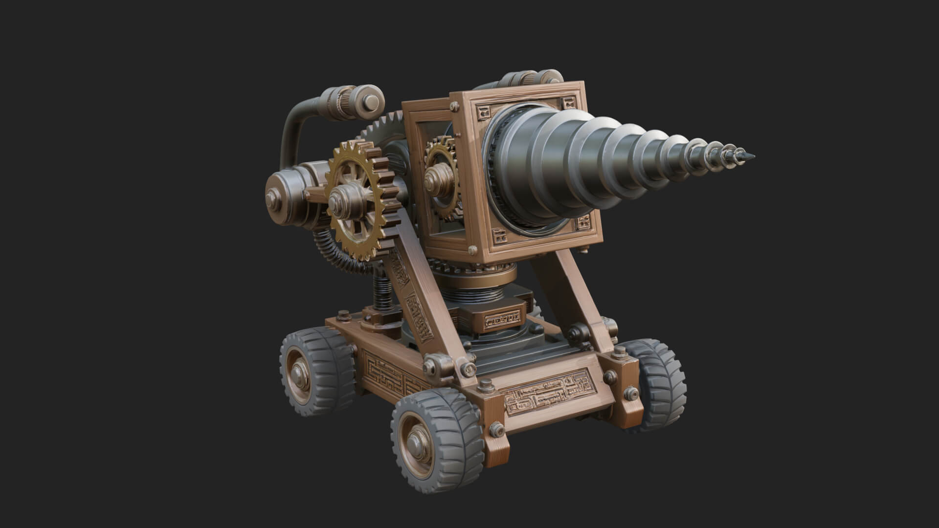 Siege Drill Engine Model Design 1 3D Print Model 3D Model