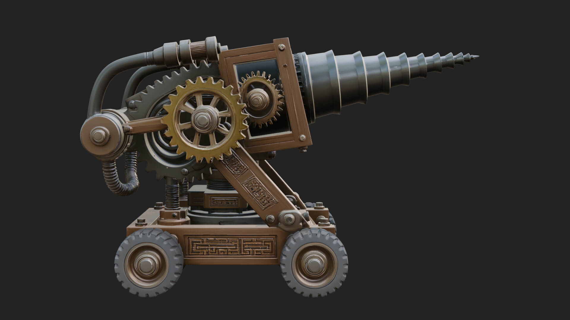 Siege Drill Engine Model Design 1 3D Print Model 3D Model