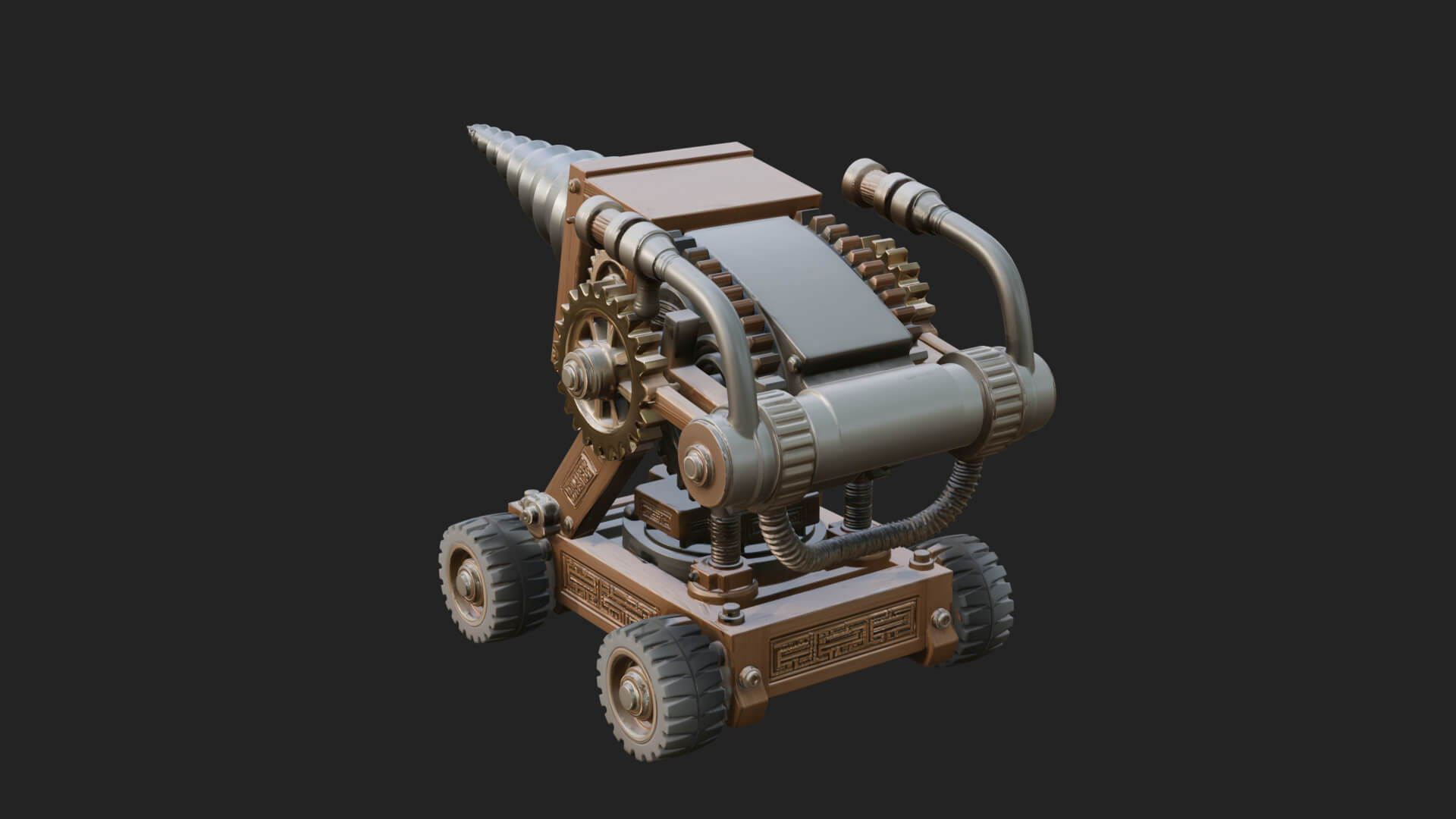 Siege Drill Engine Model Design 1 3D Print Model 3D Model