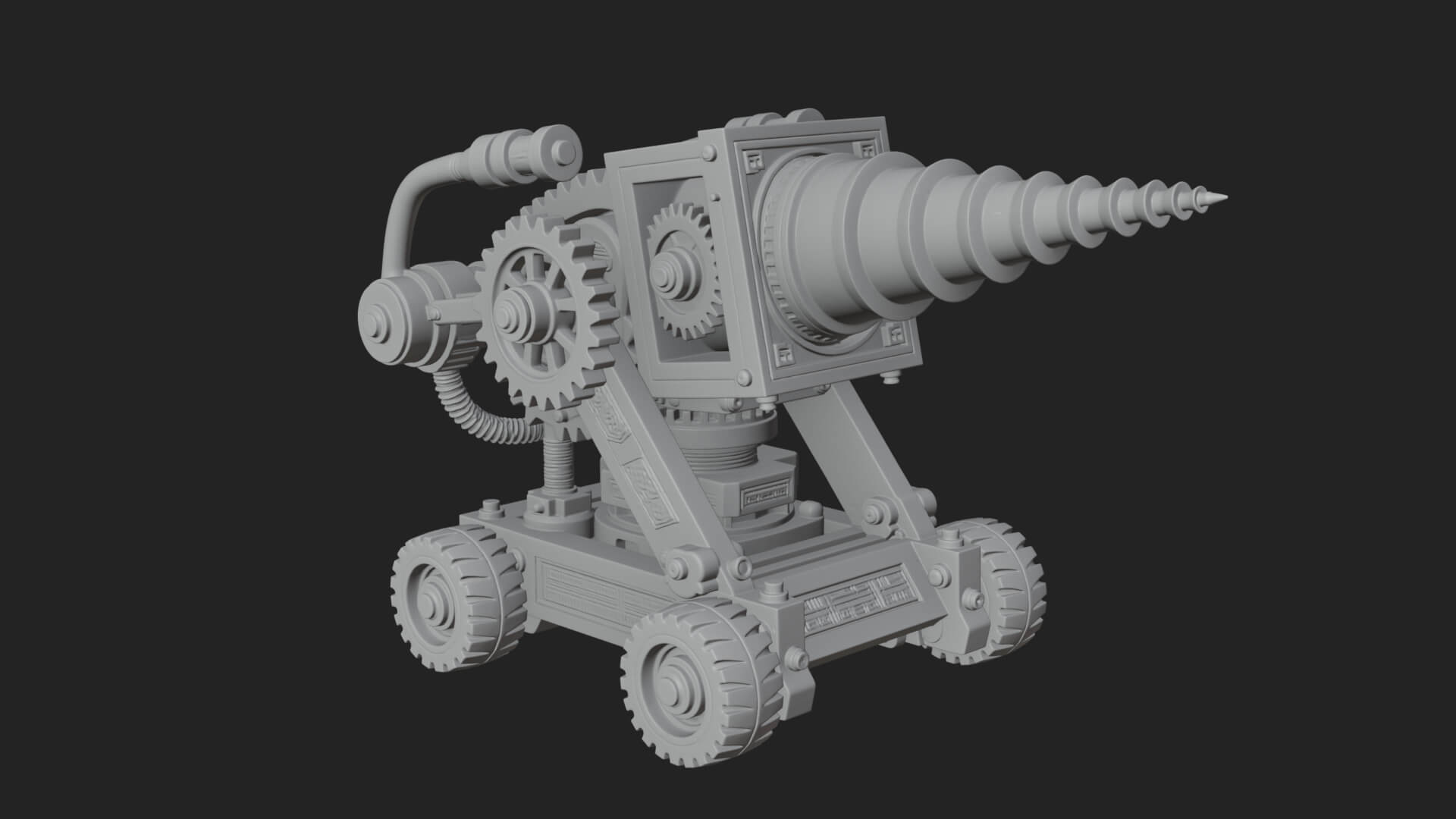 Siege Drill Engine Model Design 1 3D Print Model 3D Model