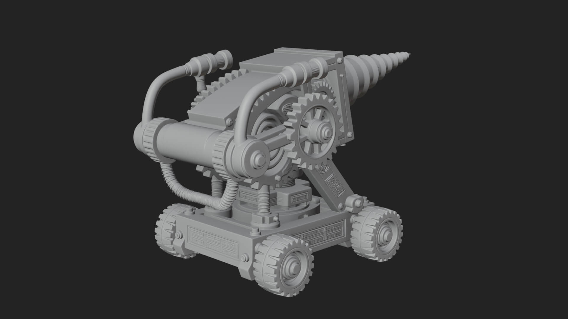 Siege Drill Engine Model Design 1 3D Print Model 3D Model