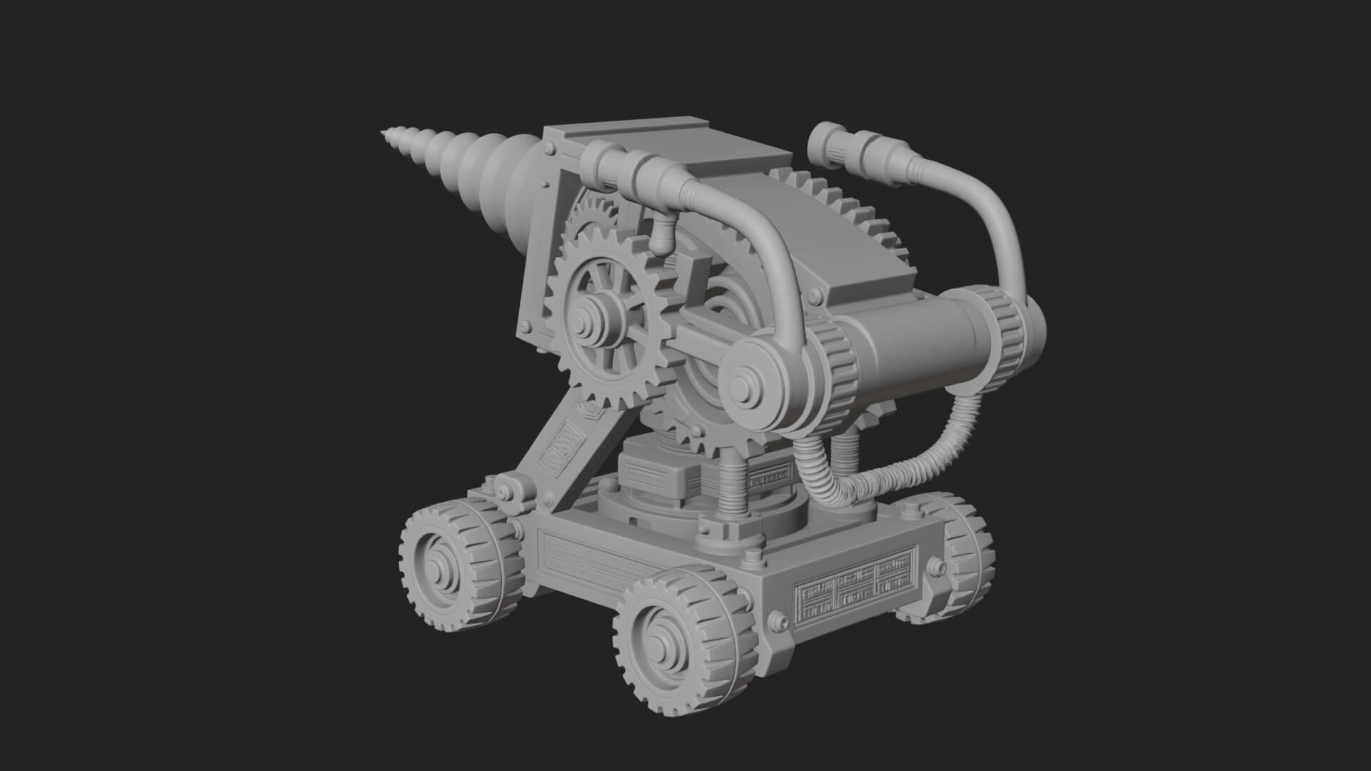 Siege Drill Engine Model Design 1 3D Print Model 3D Model