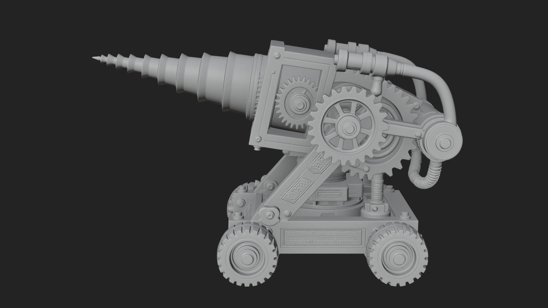 Siege Drill Engine Model Design 1 3D Print Model 3D Model