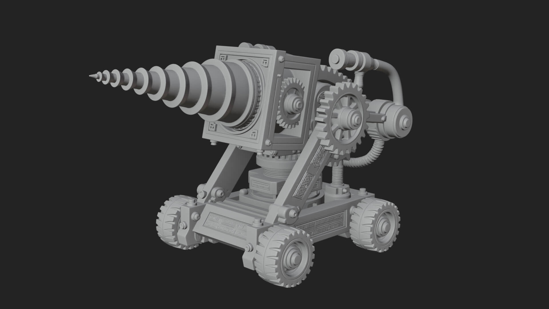 Siege Drill Engine Model Design 1 3D Print Model 3D Model