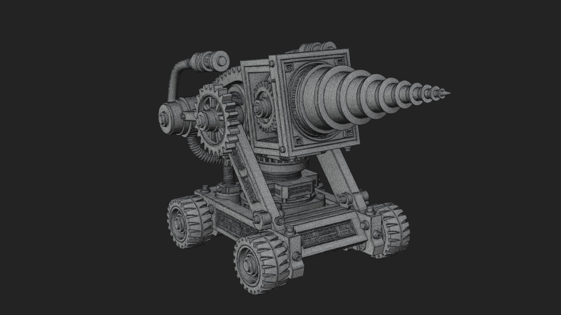 Siege Drill Engine Model Design 1 3D Print Model 3D Model