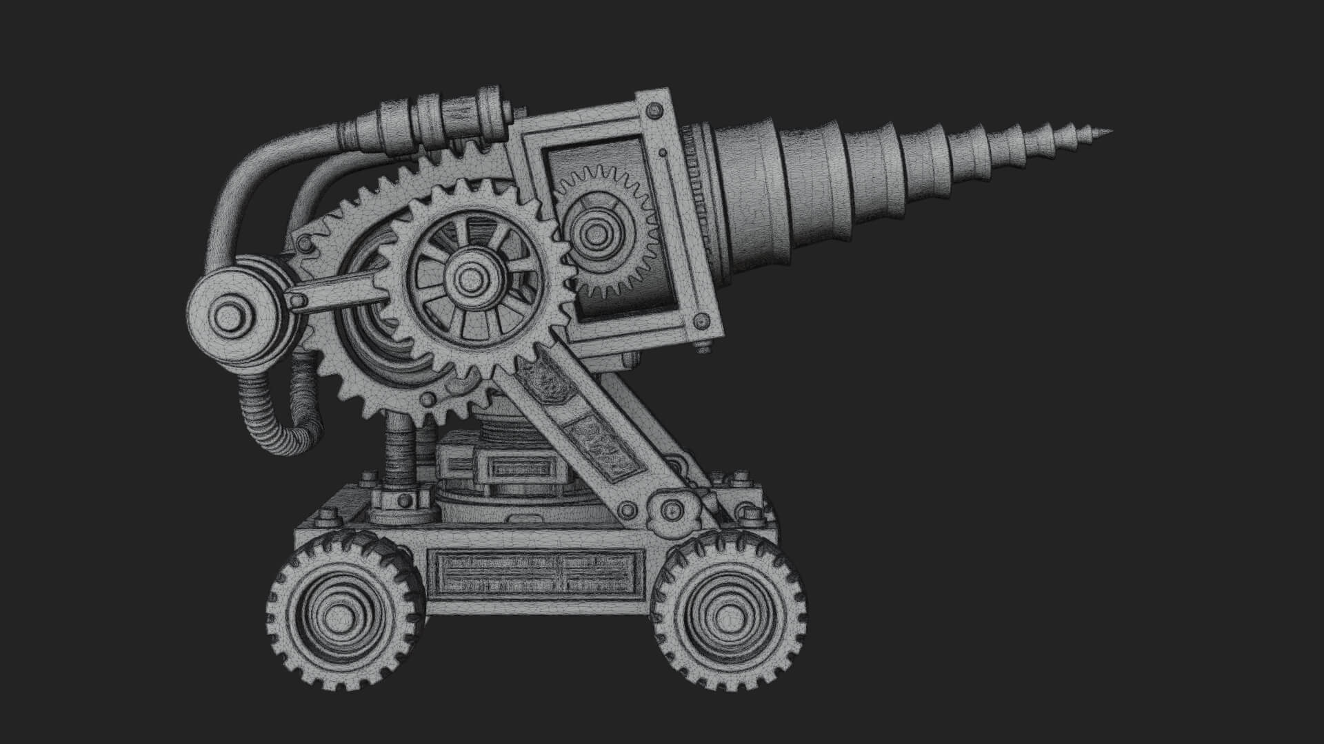 Siege Drill Engine Model Design 1 3D Print Model 3D Model