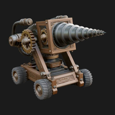 Siege Drill Engine Model Design 1 3D Print Model
