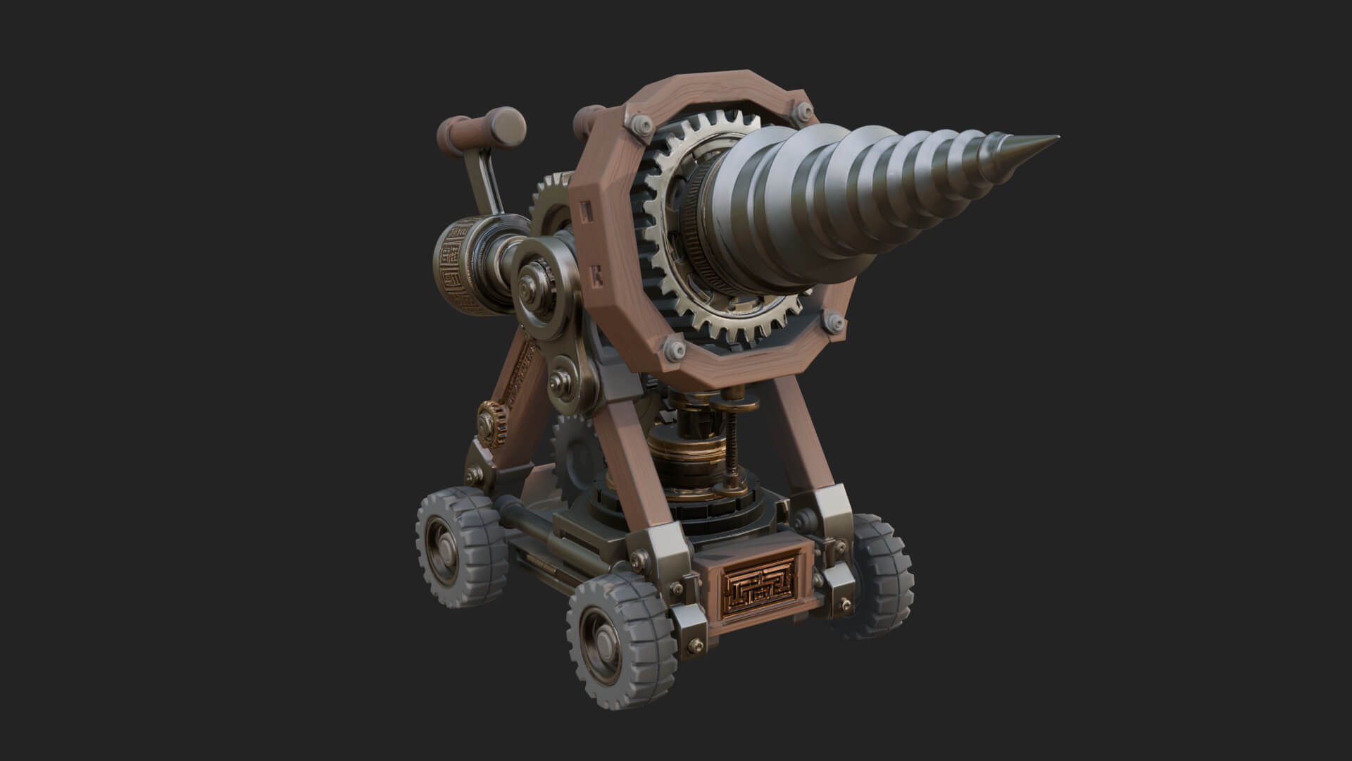 Siege Drill Engine Model Design 2 3D Print Model 3D Model