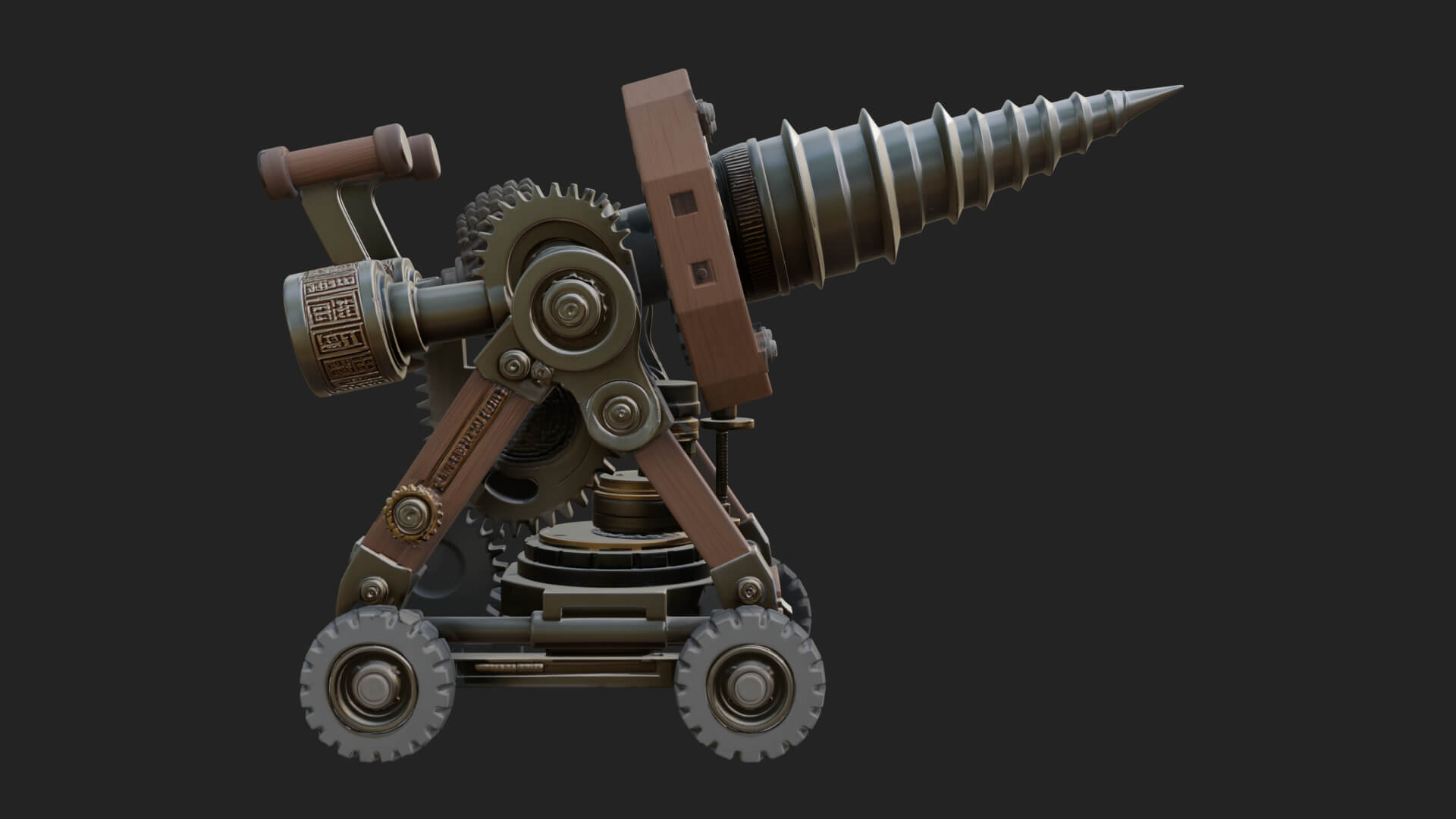 Siege Drill Engine Model Design 2 3D Print Model 3D Model
