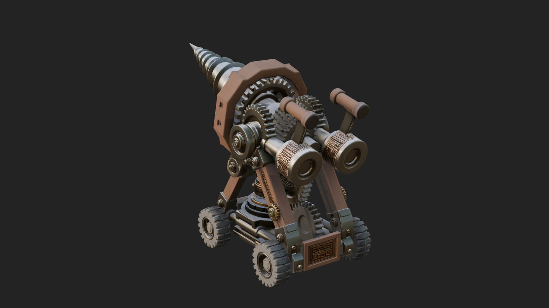 Siege Drill Engine Model Design 2 3D Print Model 3D Model