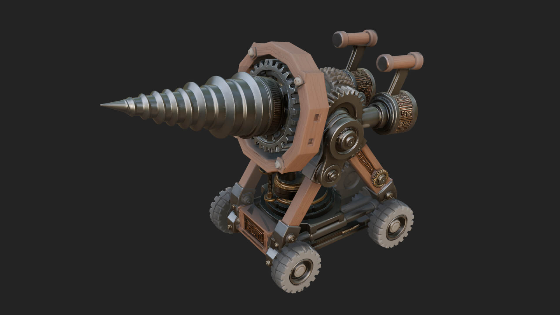 Siege Drill Engine Model Design 2 3D Print Model 3D Model