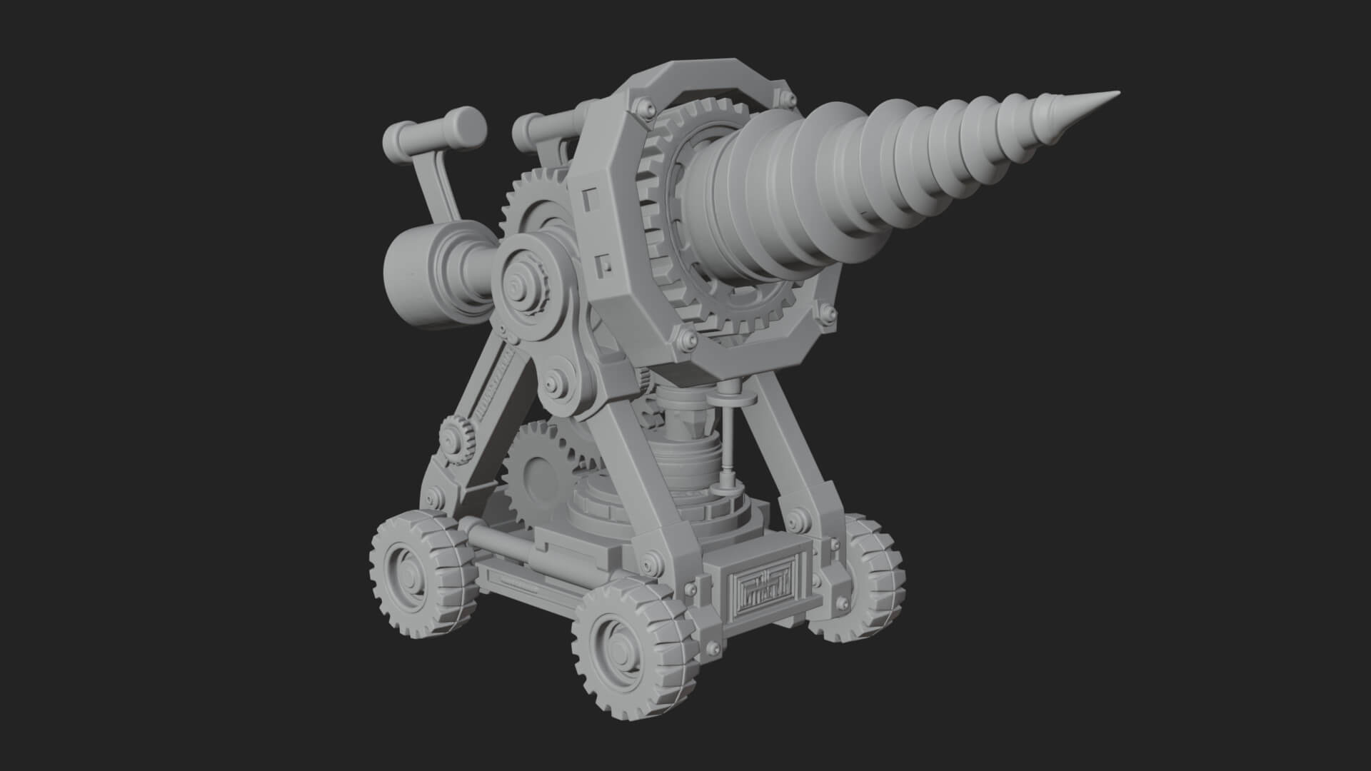 Siege Drill Engine Model Design 2 3D Print Model 3D Model