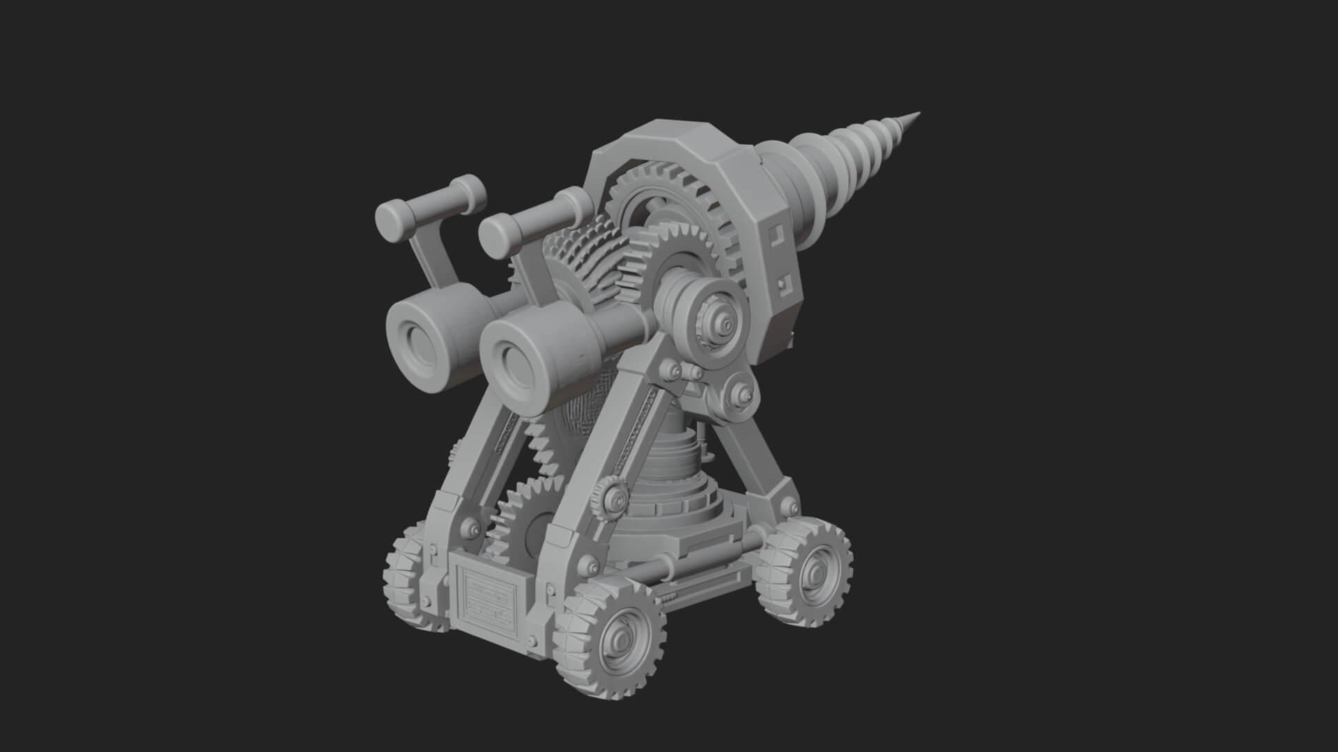 Siege Drill Engine Model Design 2 3D Print Model 3D Model