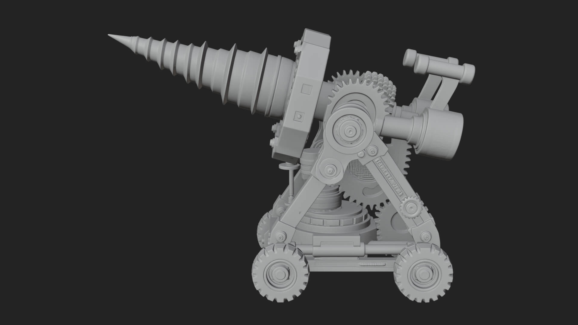 Siege Drill Engine Model Design 2 3D Print Model 3D Model