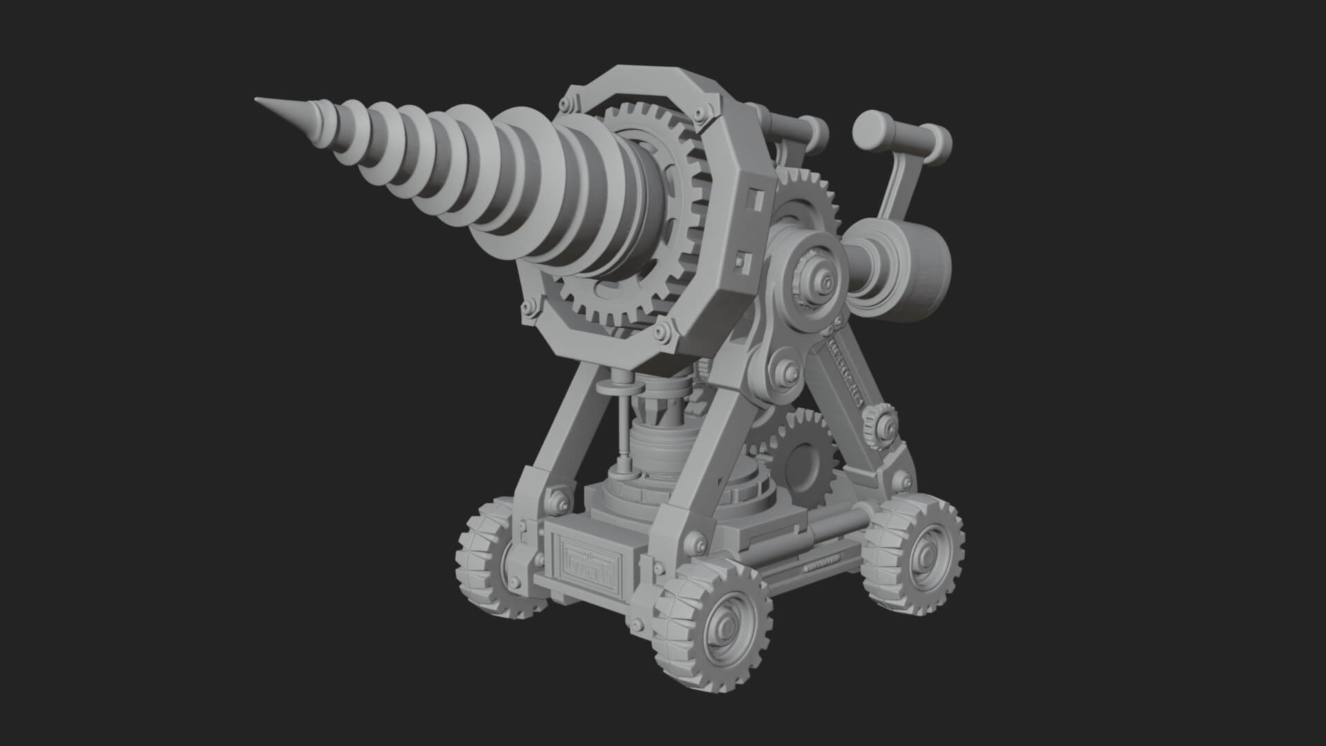 Siege Drill Engine Model Design 2 3D Print Model 3D Model