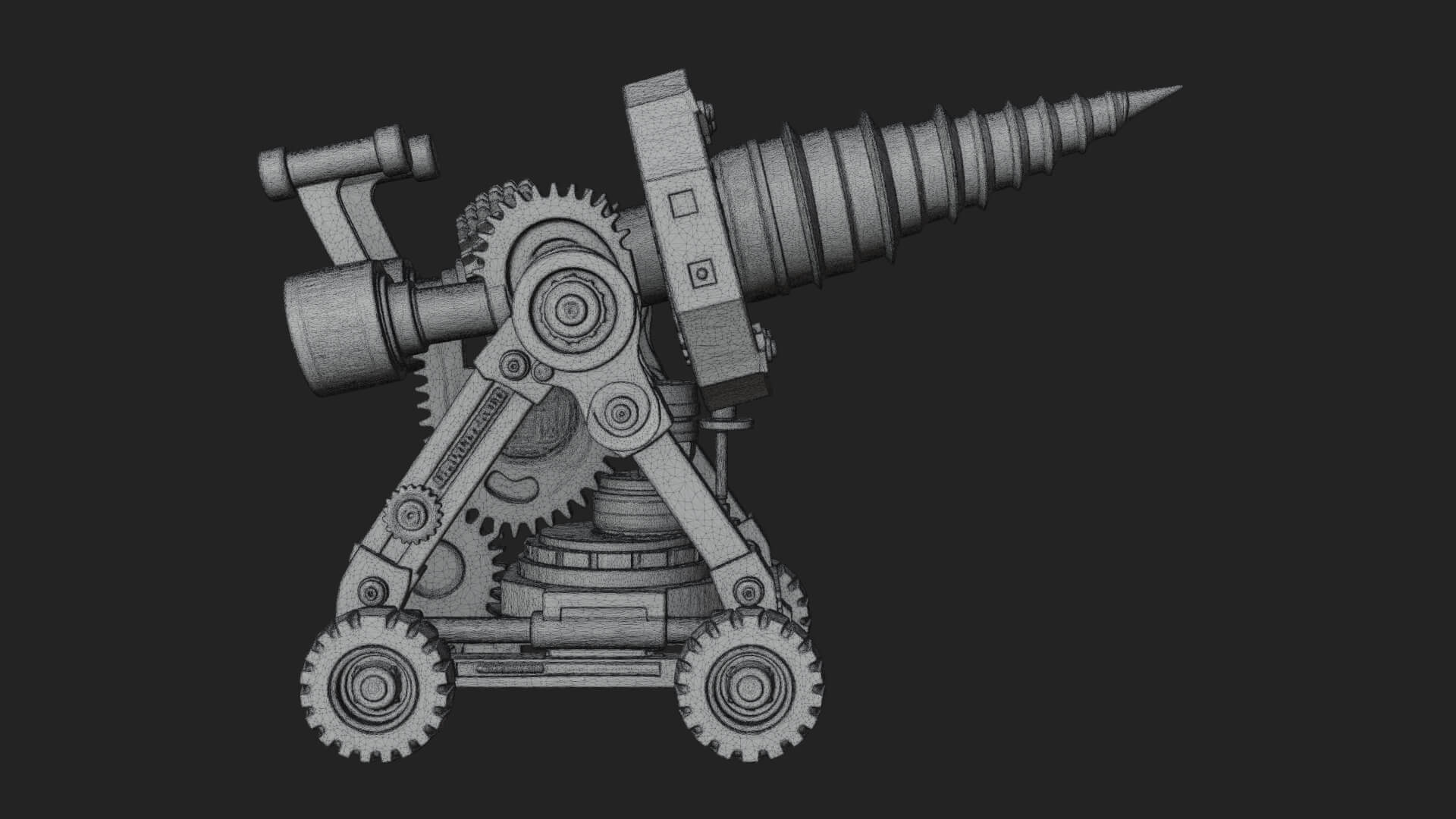 Siege Drill Engine Model Design 2 3D Print Model 3D Model