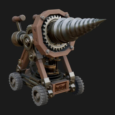Siege Drill Engine Model Design 2 3D Print Model