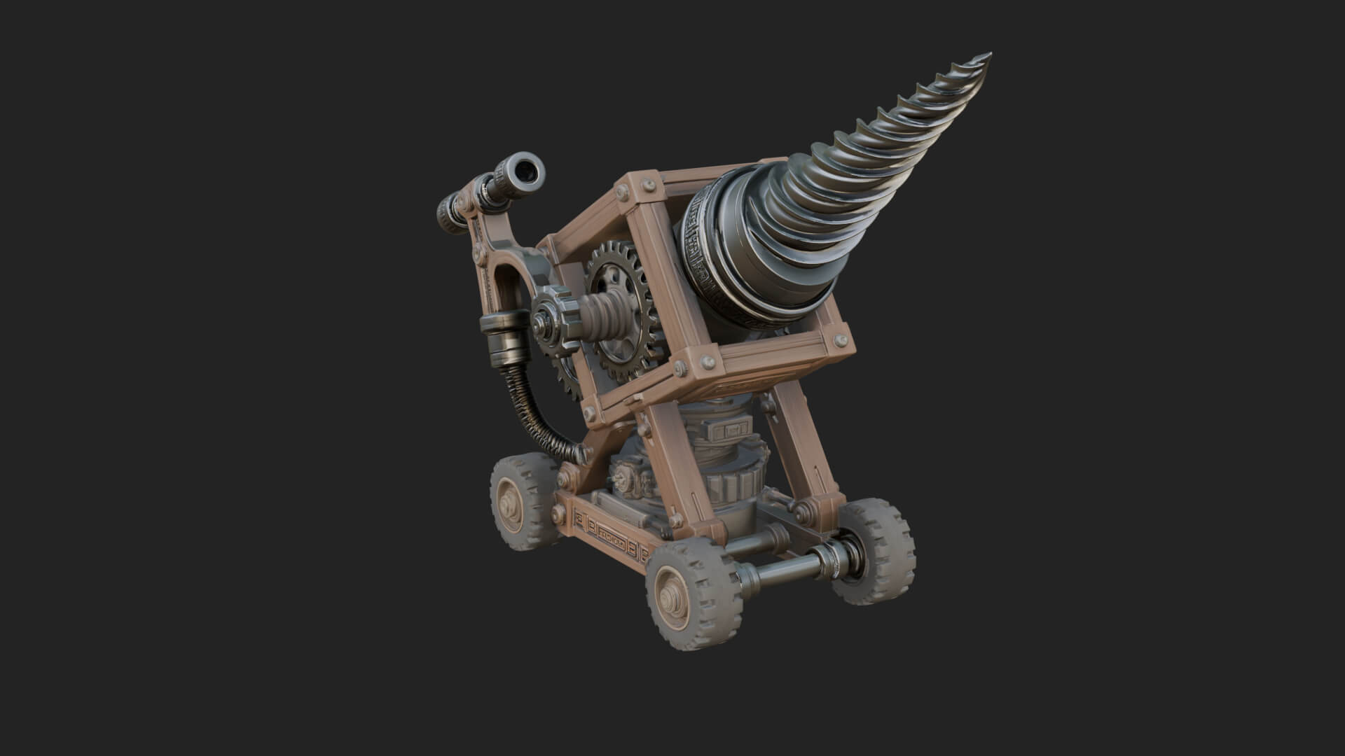Siege Drill Engine Model Design 3 3D Print Model 3D Model