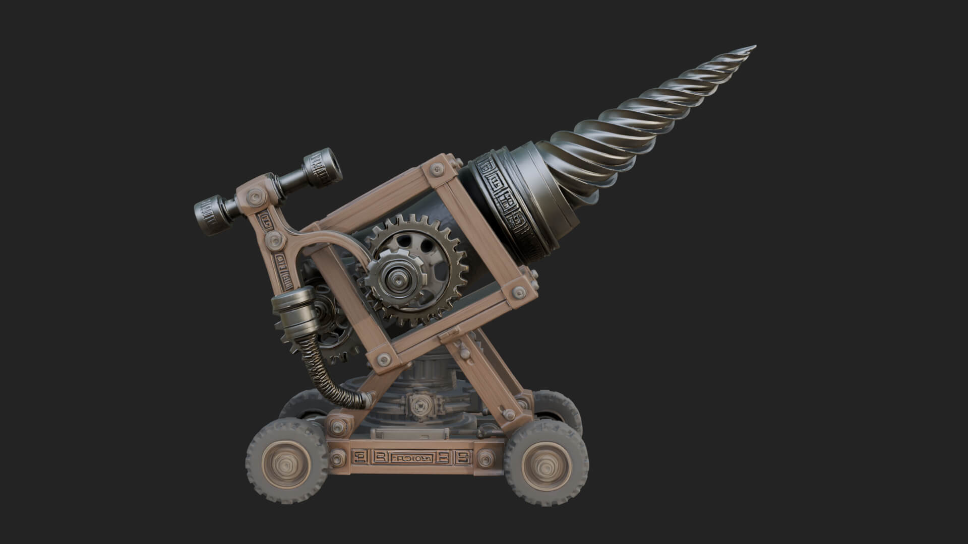 Siege Drill Engine Model Design 3 3D Print Model 3D Model