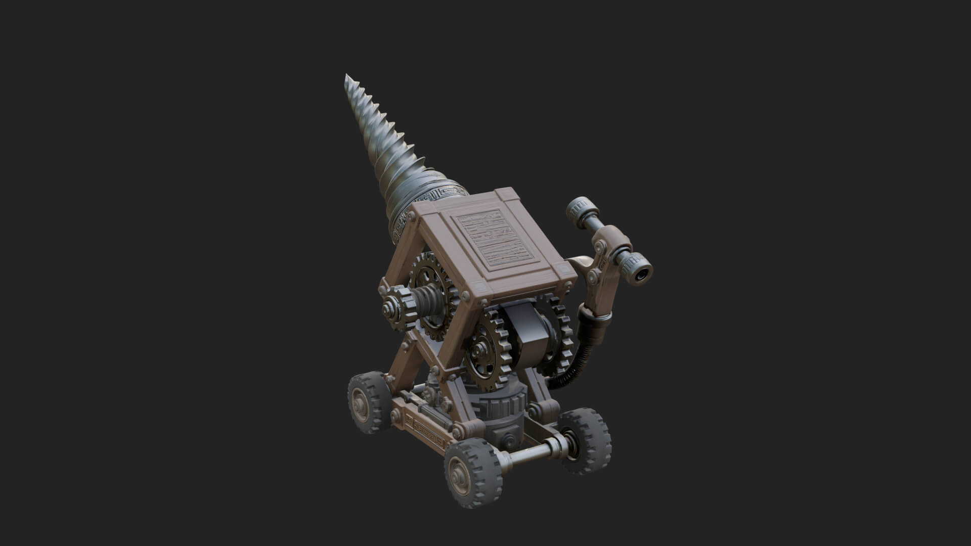 Siege Drill Engine Model Design 3 3D Print Model 3D Model