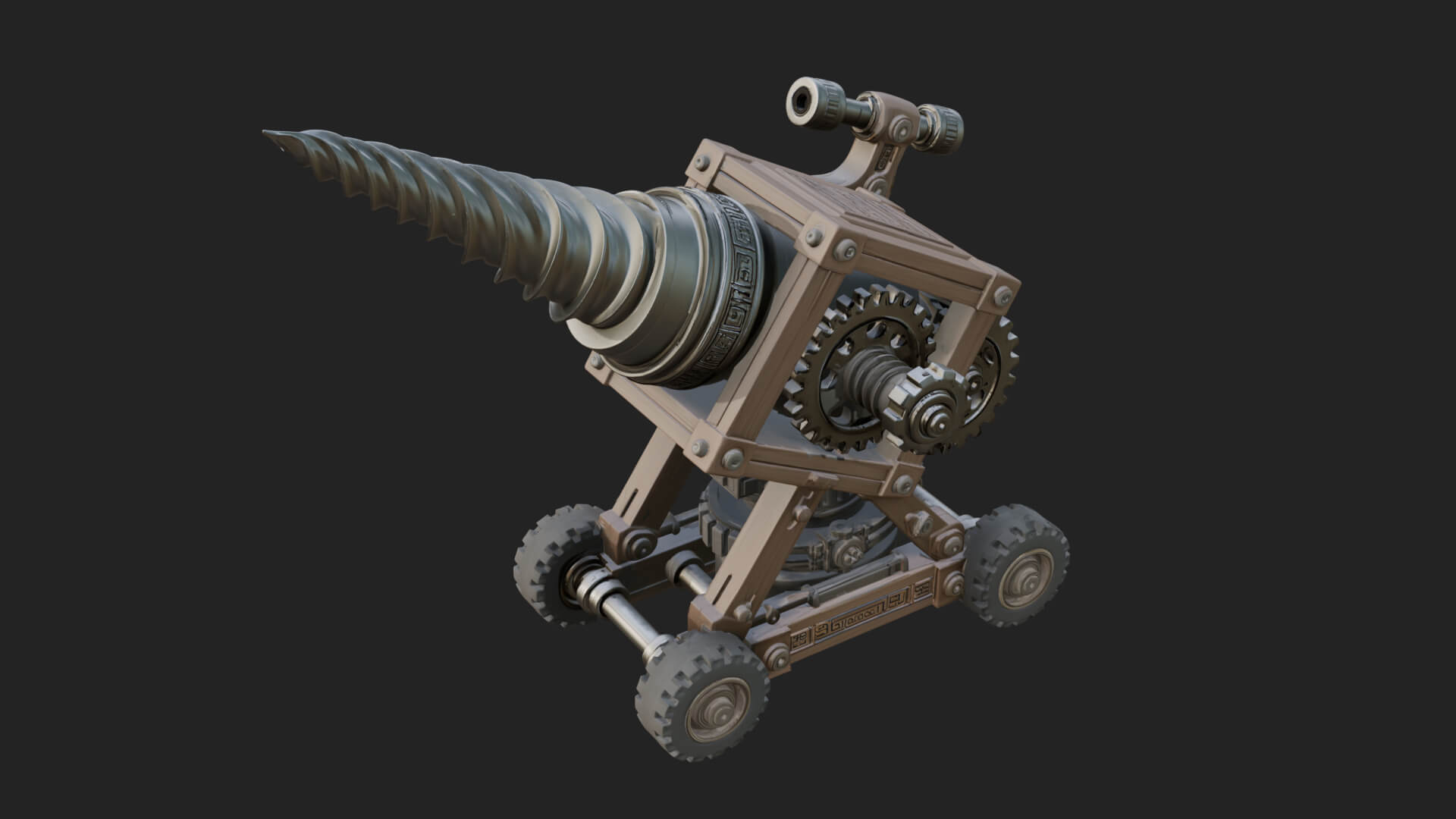Siege Drill Engine Model Design 3 3D Print Model 3D Model