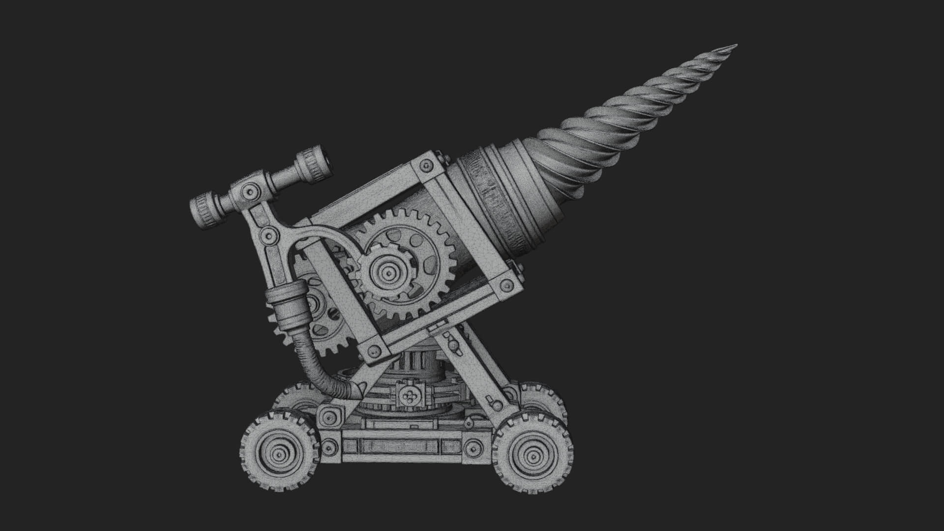 Siege Drill Engine Model Design 3 3D Print Model 3D Model